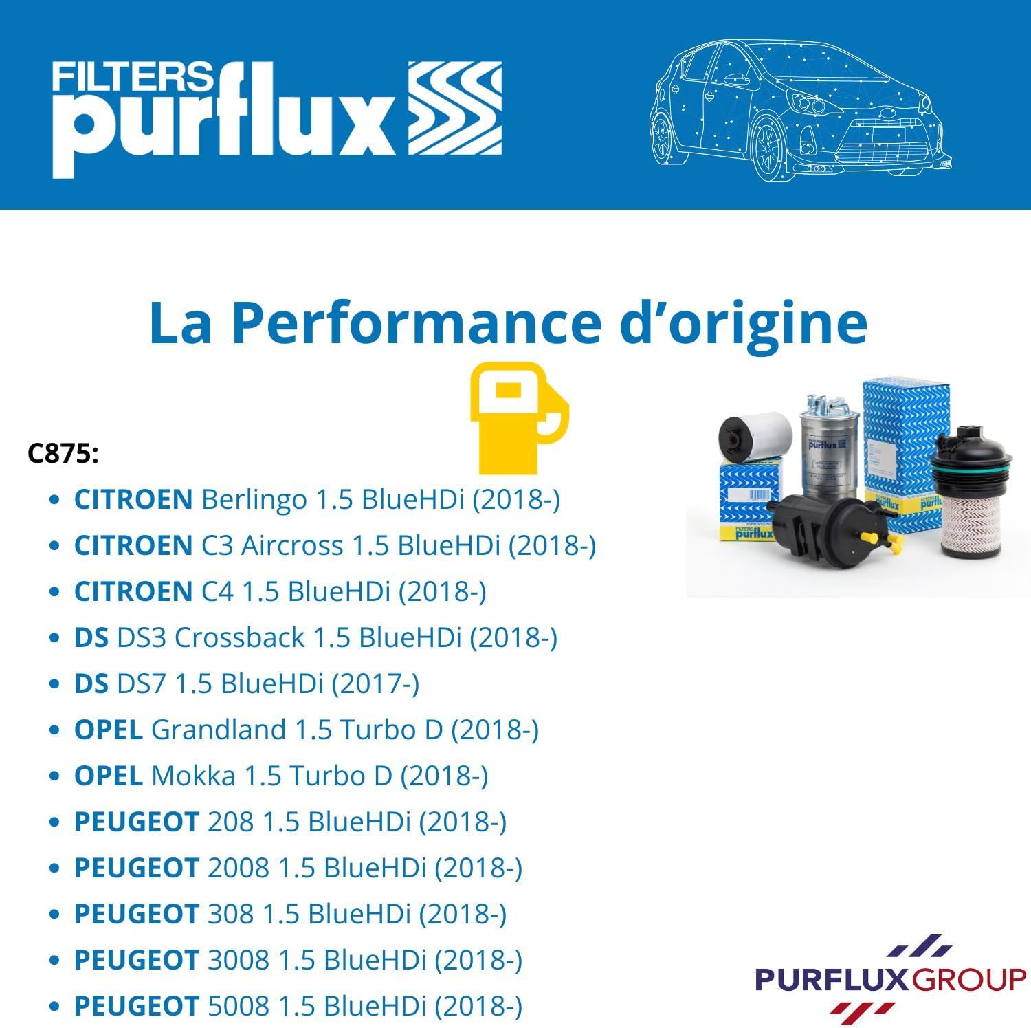 Detalle 2 de Purflux C875 Filtre à carburant