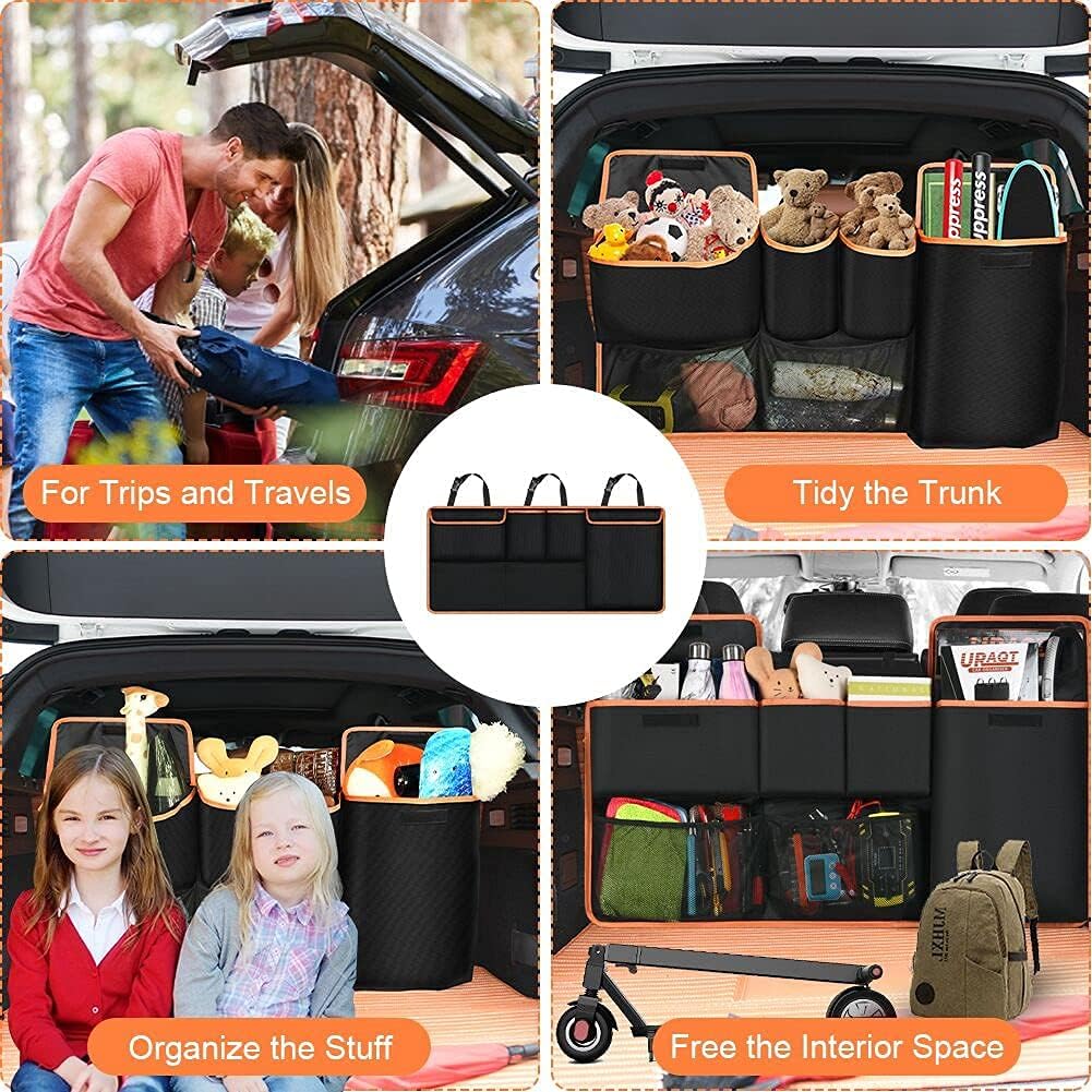 Thumbnail 6 de URAQT Organiseur de Coffre de Voiture – Grand modèle 100 x 45 cm, 6 poches et fixation sécurisée