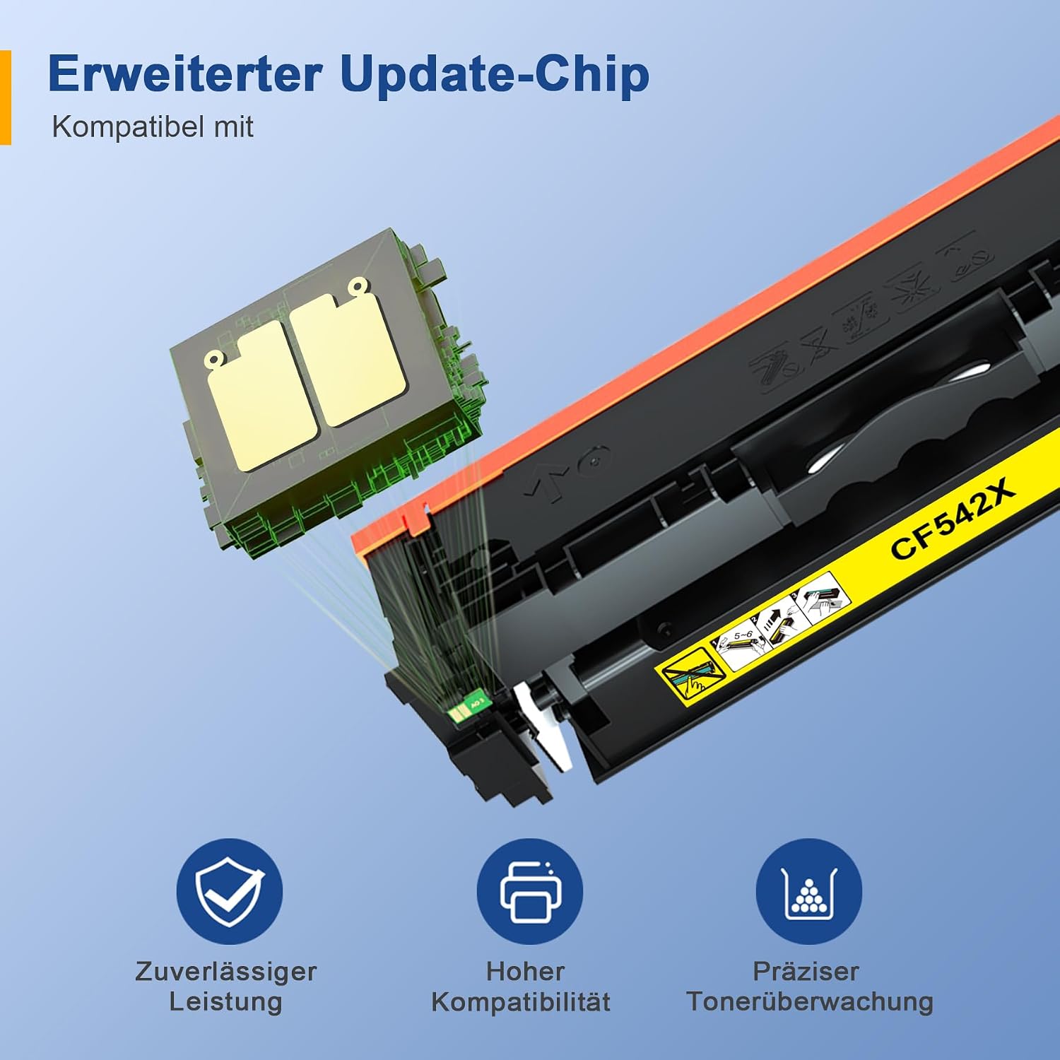 Detalle de Palmtree 203X/203A Toner – Kompatibel für HP Color LaserJet Pro MFP M281fdw & M254/M281 Serien