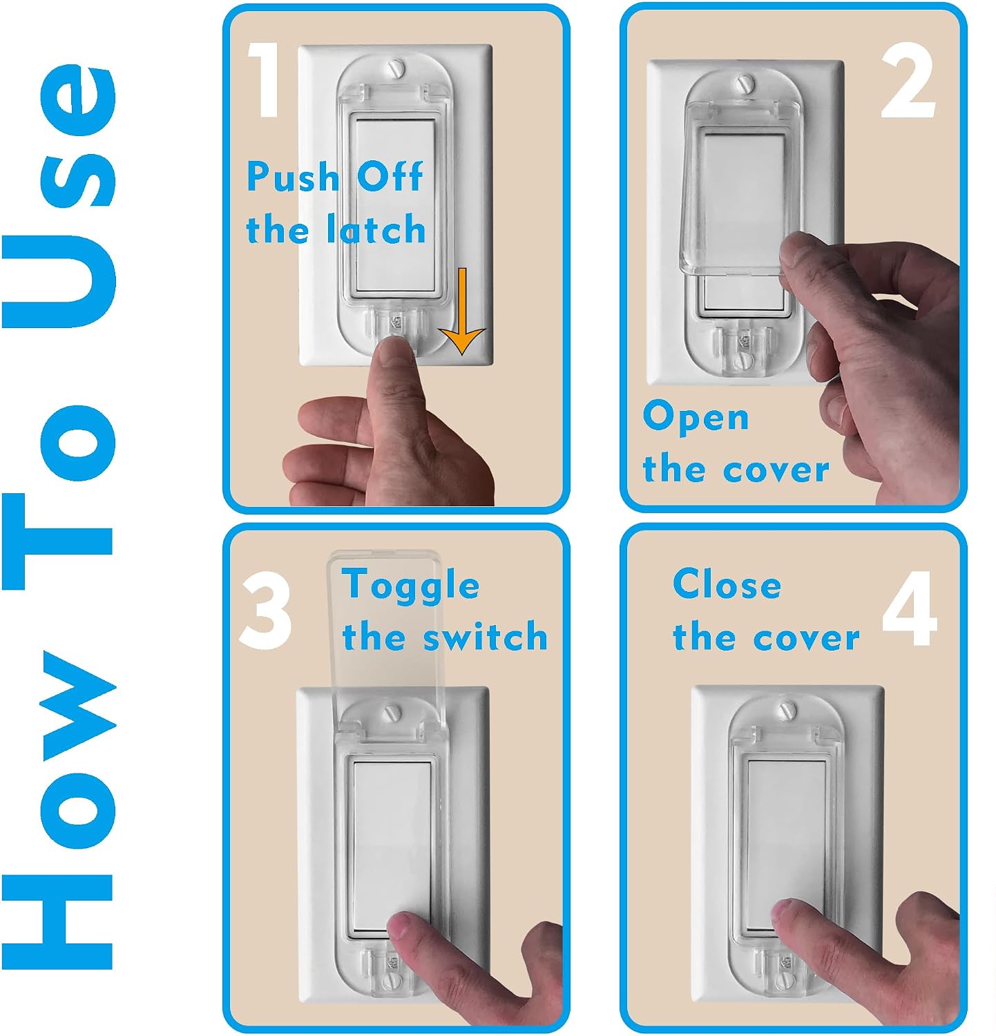 Thumbnail 5 de LRANFOW LSGC-C04 Light Switch Cover Guard, 4-Pack, Clear ABS