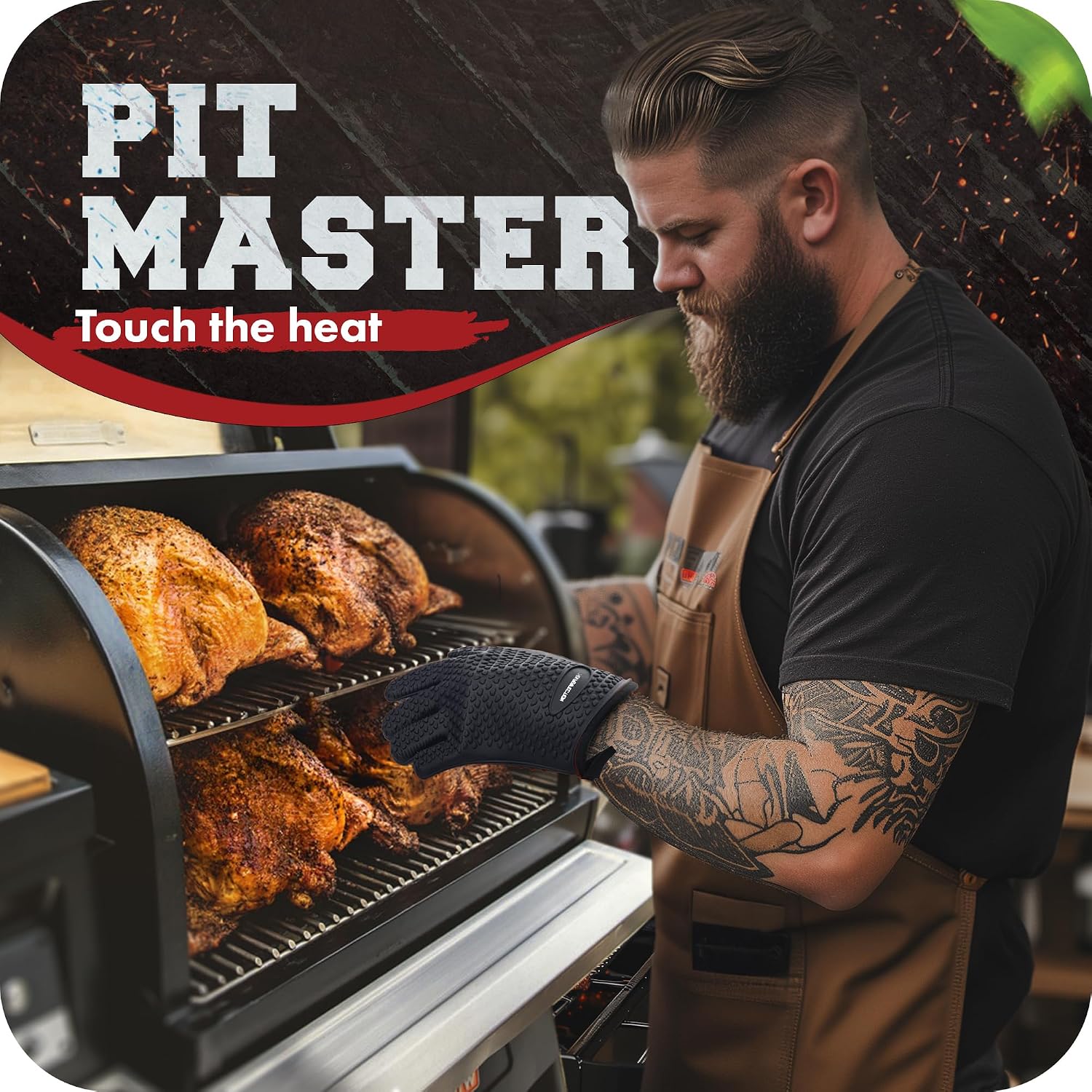 Thumbnail 2 de Kitchen Perfection Silicone BBQ Oven Gloves, Heat-Resistant to 500 Degrees