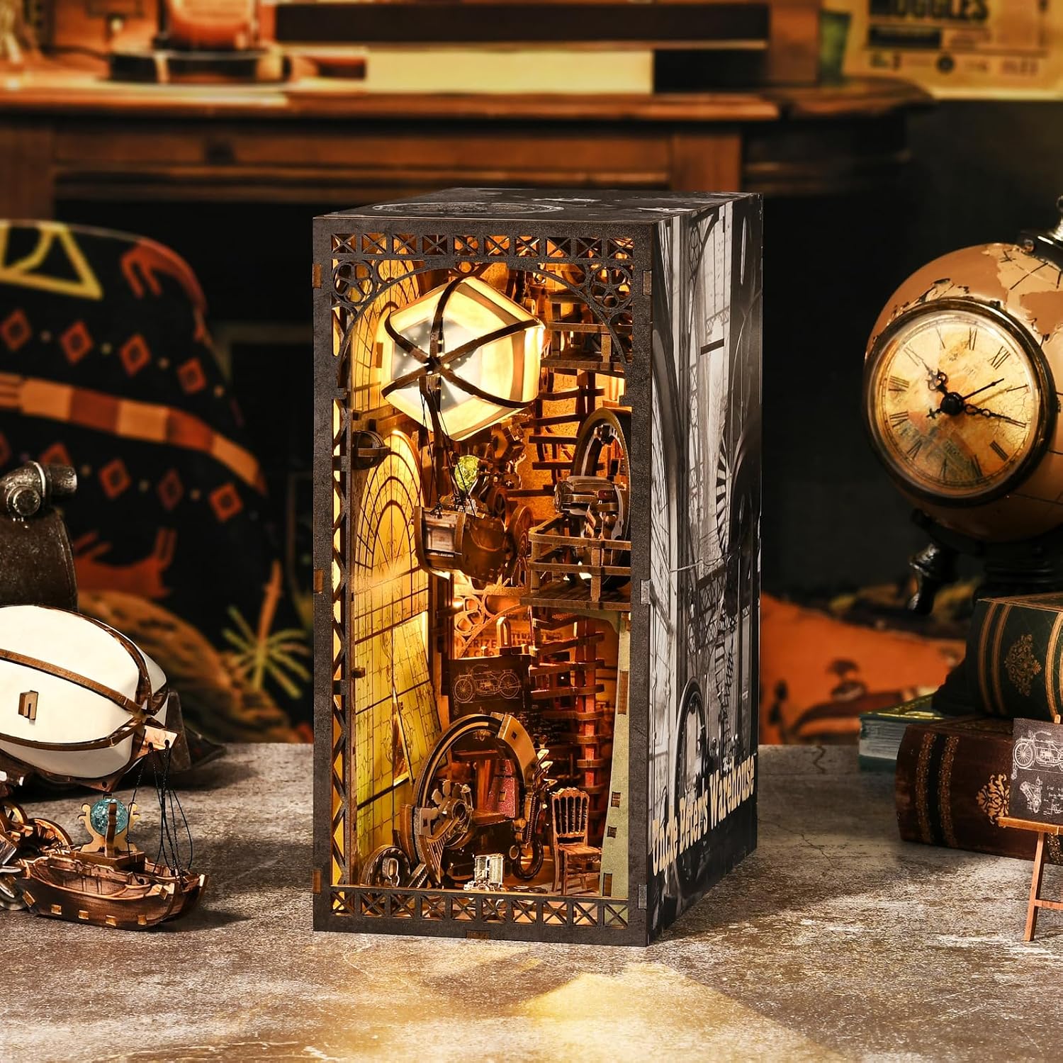 Detalle de ETKVR Kit Book Nook in legno fai-da-te per fermalibri e decorazione da libreria