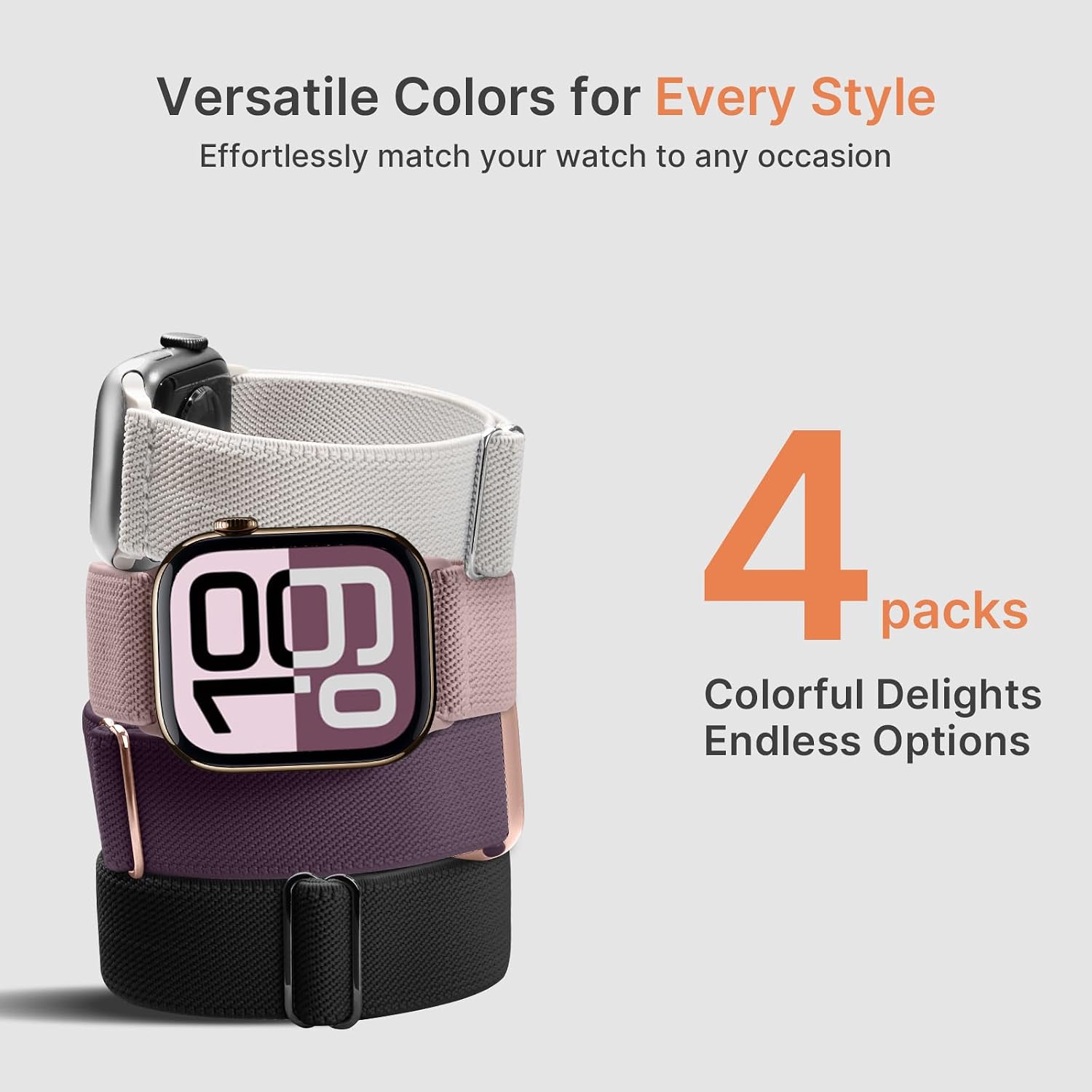 Thumbnail 5 de Fullmosa nylonarmband till Apple Watch, 4-pack med stretchig och vattentålig design