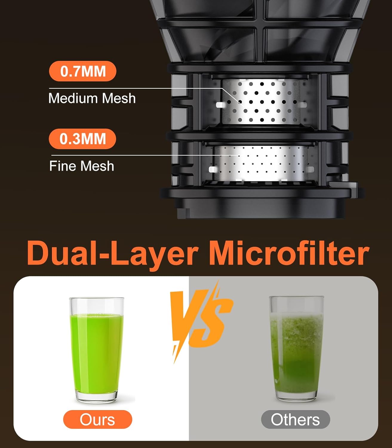 Detalle 2 de URVIBY Juicer Machines cold press 400W 🥤