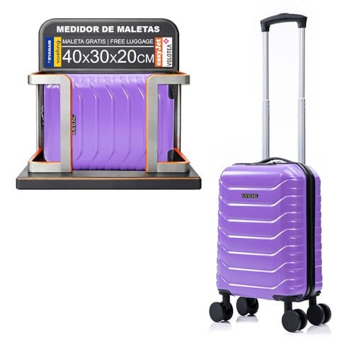 RAYKONG Maleta de Cabina ABS 40x30x20cm (24L) con Ruedas Desmontables – Morada