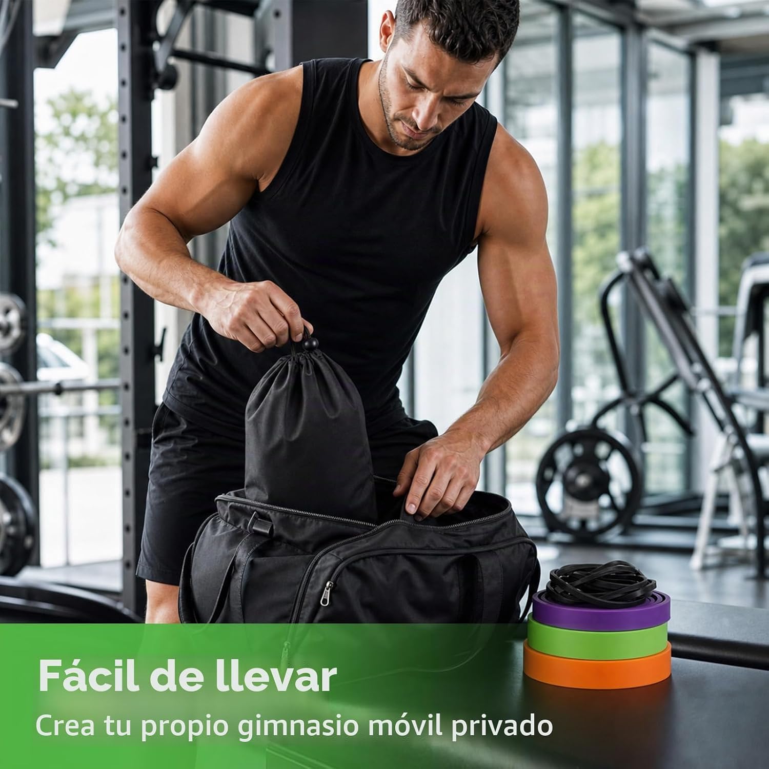 Thumbnail 6 de Fokky Gomas Elasticas de Musculacion – 4 Niveles, con Anclaje de Puerta y Protectores