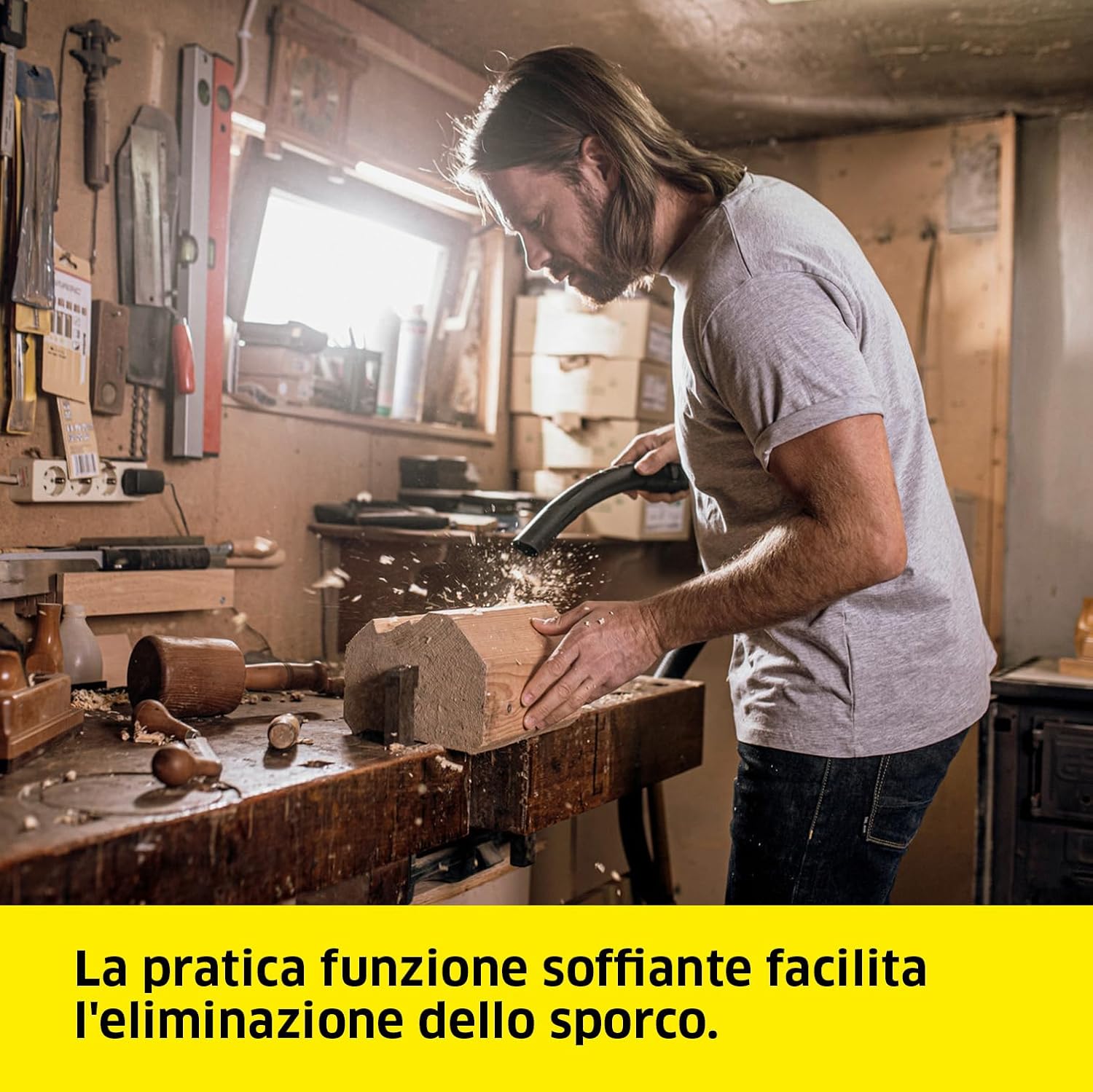 Thumbnail 3 de KÄRCHER WD 4 S: aspiratore solidi e liquidi da 1000 W con contenitore in acciaio da 20 l e funzione soffiante