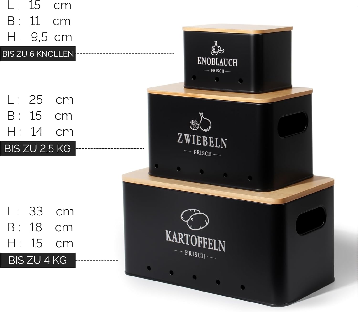 Thumbnail 1 de GREELUE Kartoffel Aufbewahrungsbox 3er Set – 360° Luftzirkulation für längere Frische