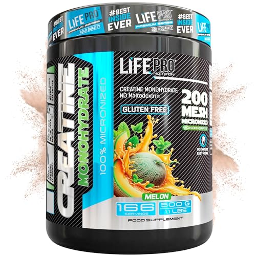 Detalle de Life Pro Creatina Monohidratada 200 Mesh Micronizada – 500 g (Melón)