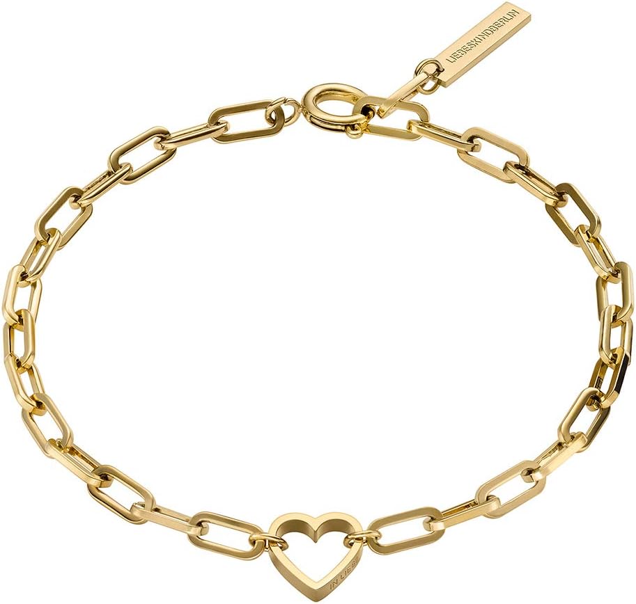Detalle de LIEBESKIND BERLIN Herz-Schmuck: Edelstahl-Armband mit Herzanhänger – Damen, farbige Ausführungen