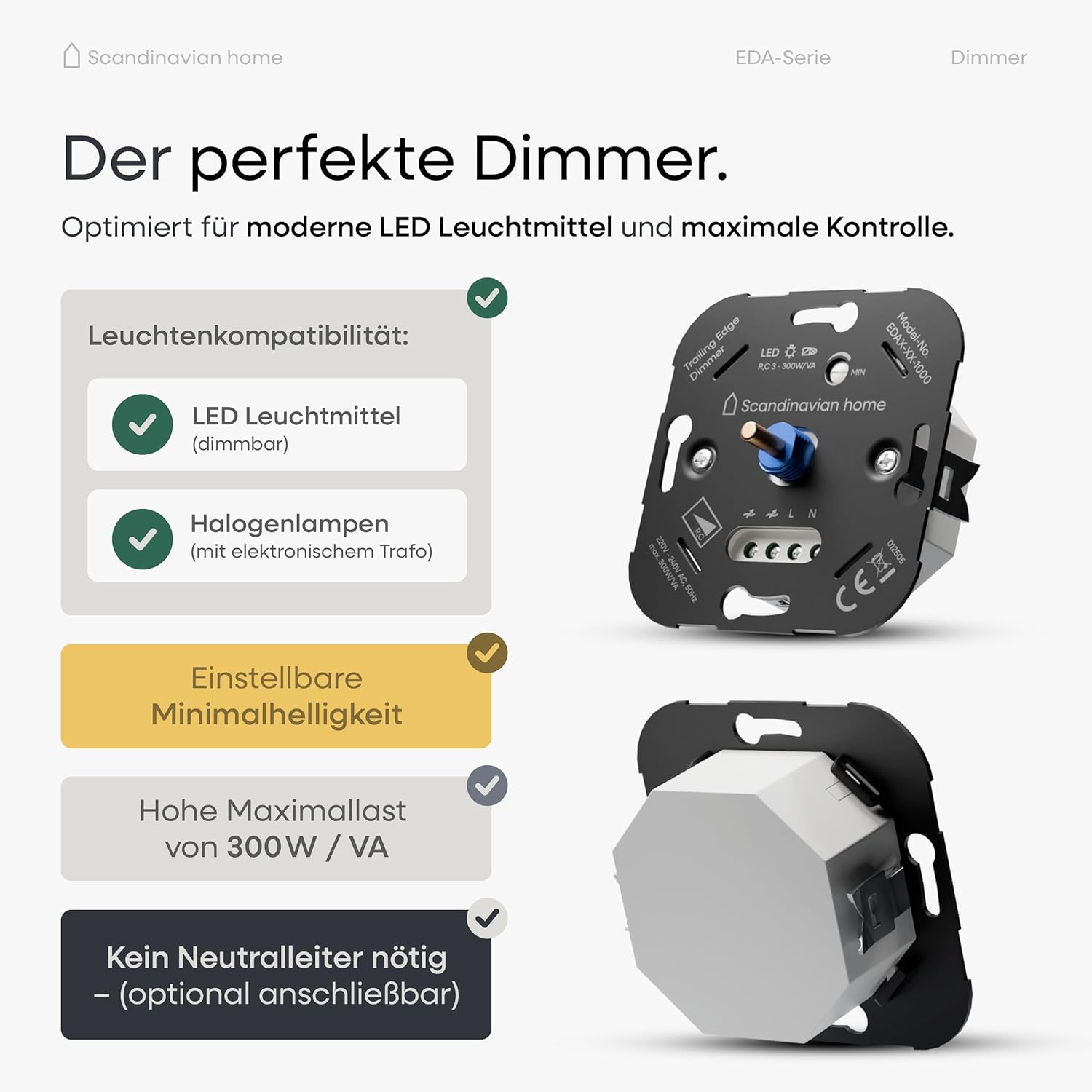 Detalle 2 de Scandinavian home LED Dimmer 300 W