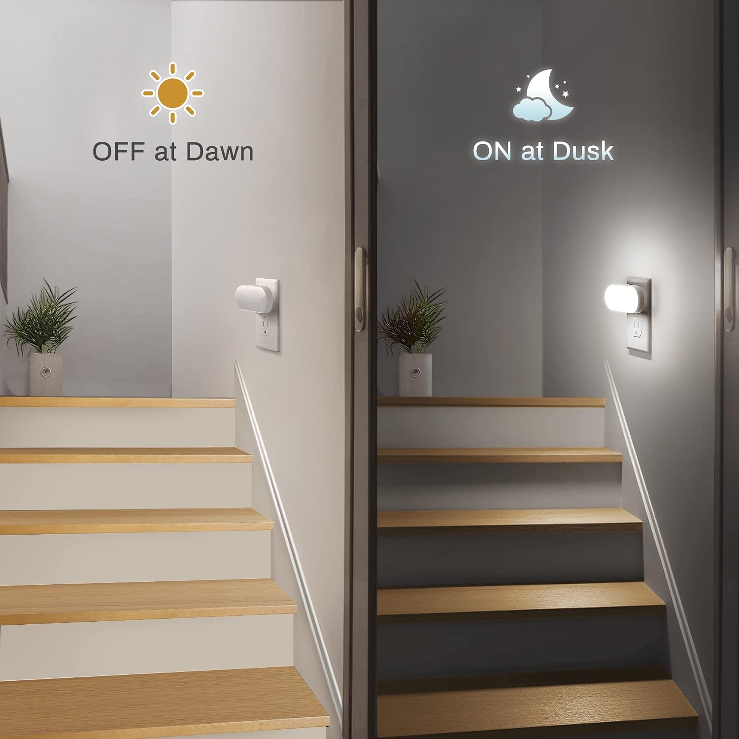 Detalle 2 de DORESshop NL007 Plug-In LED Night Light, Dimmable 0–100 Lumens, Dusk-to-Dawn Sensor