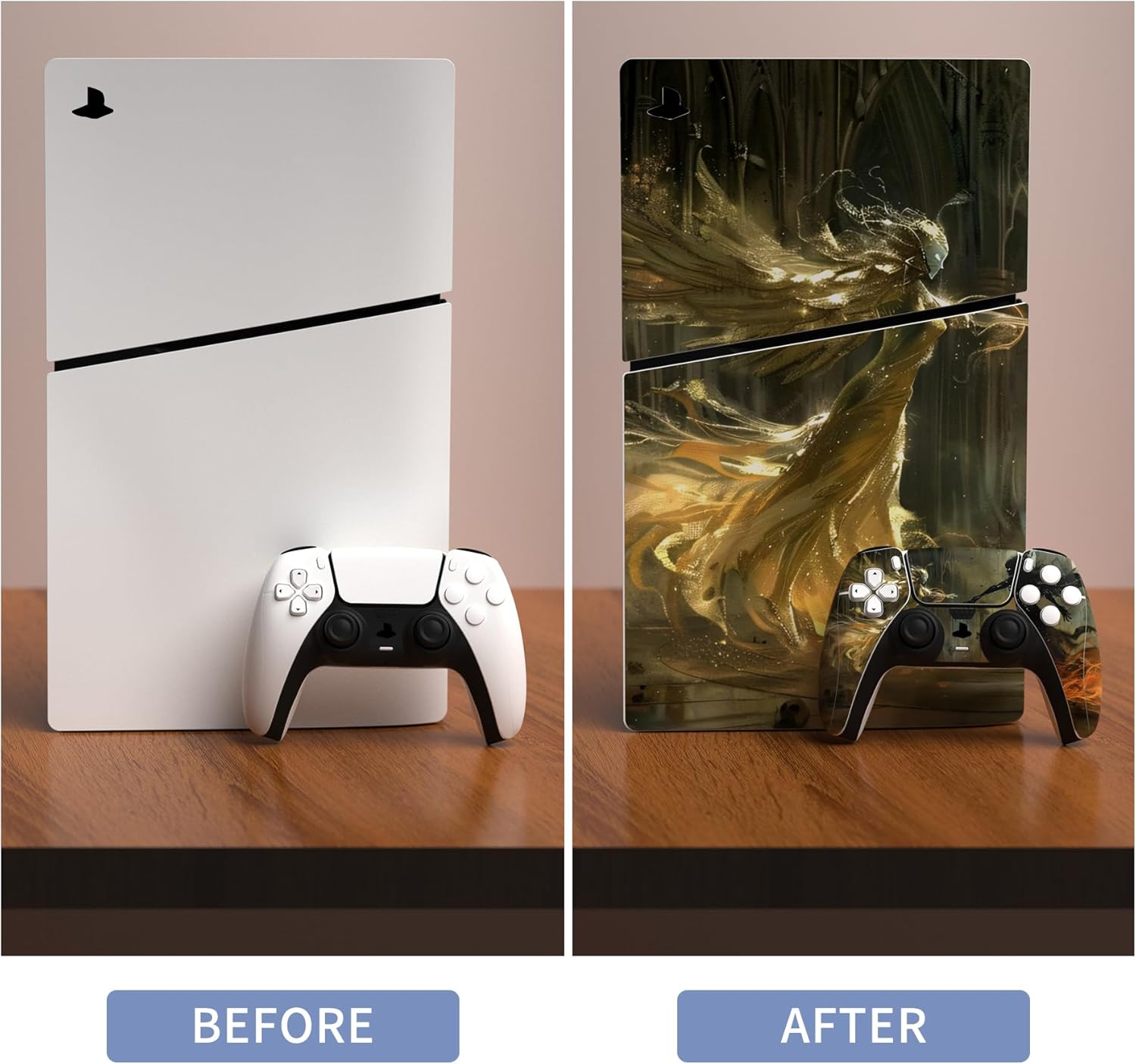 Detalle de playvital Full Set Skin Sticker for PS5 Slim Digital Edition (Encounter) – Vinyl Covers for Console, Controllers & Accessories