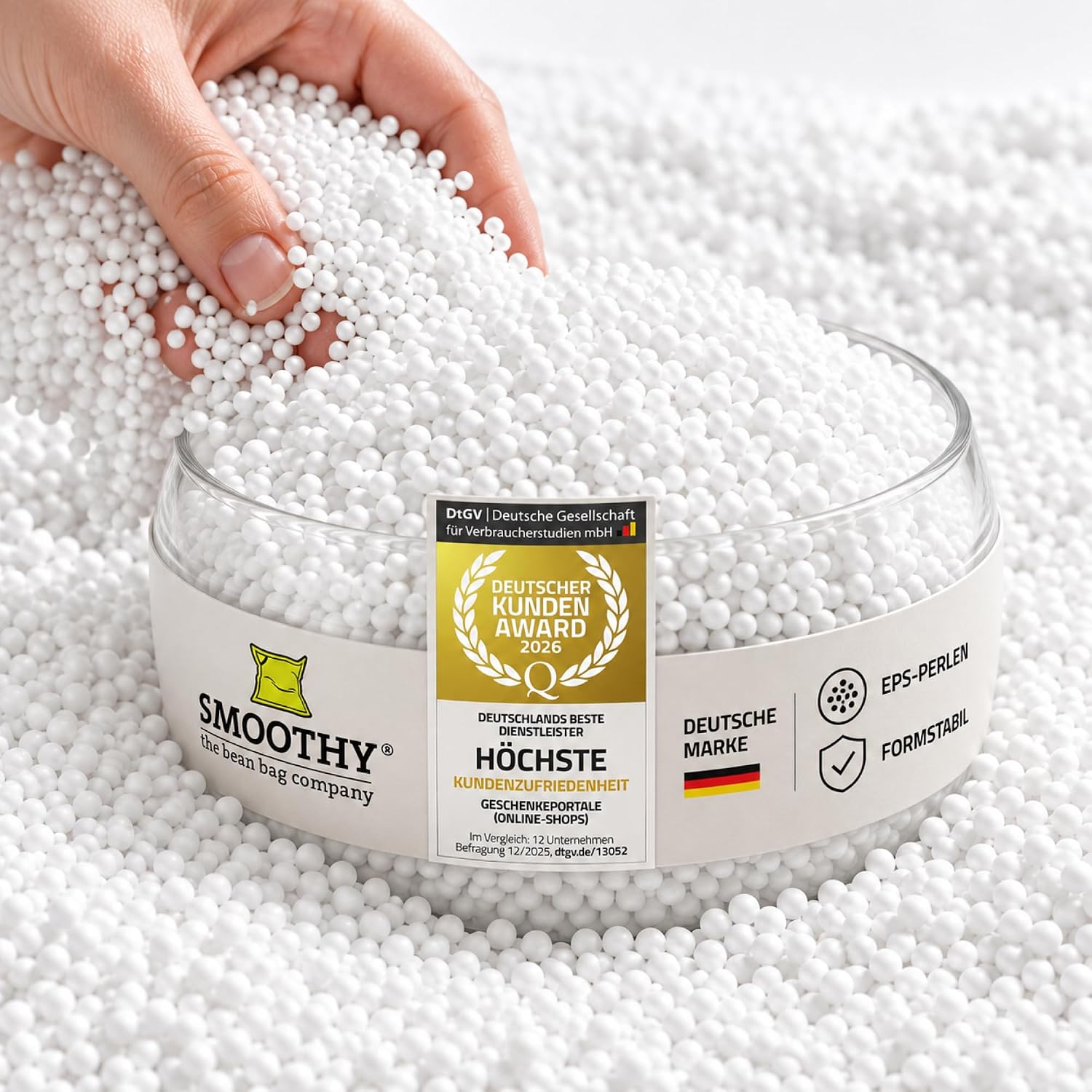 Detalle de SMOOTHY EPS-pärlor för sittsäck, 100 liter, 1–3 mm och flamskydd B1
