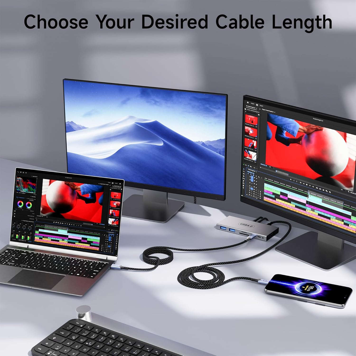 Thumbnail 4 de BAWIOFIAU 2er-Set USB4 Kabel (1 m) – 40 Gbps USB‑C Datenkabel & 240W USB‑C Ladekabel mit Thunderbolt‑Kompatibilität