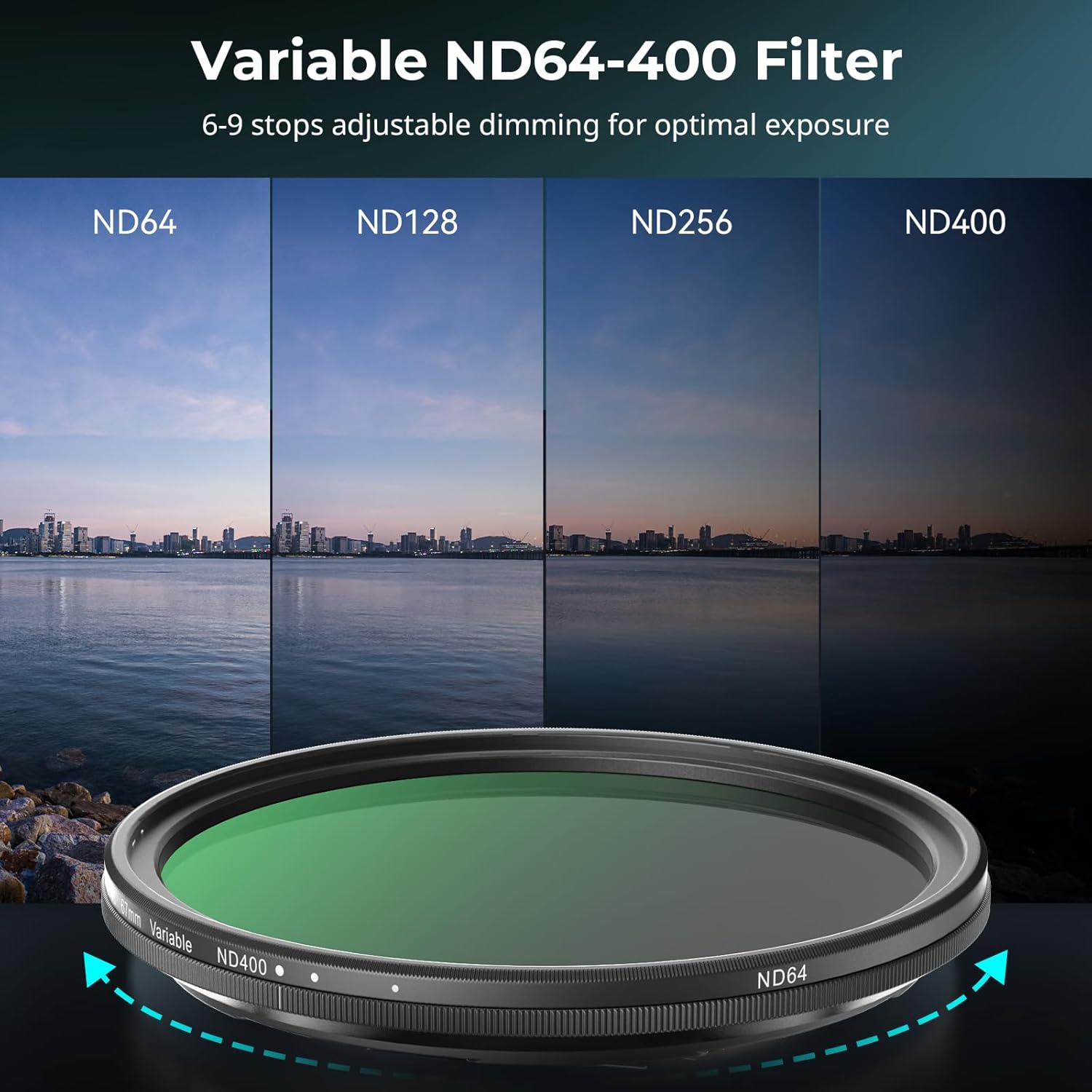 Thumbnail 1 de SMALLRIG 67-mm VND-Filter ND64‑ND400