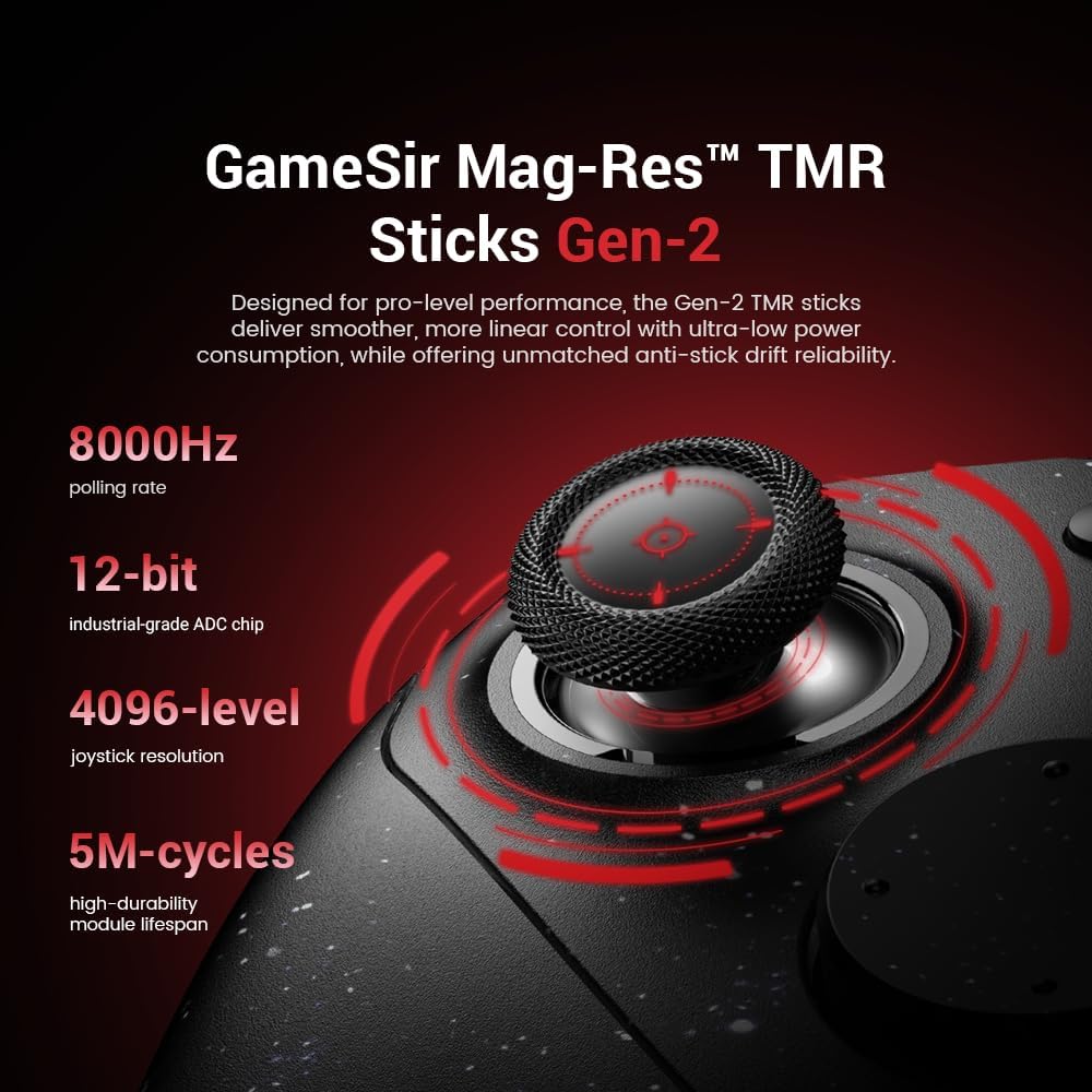 Detalle 2 de GameSir G7 PRO 8K draadloze pc-controller met 8000 Hz en TMR-sticks