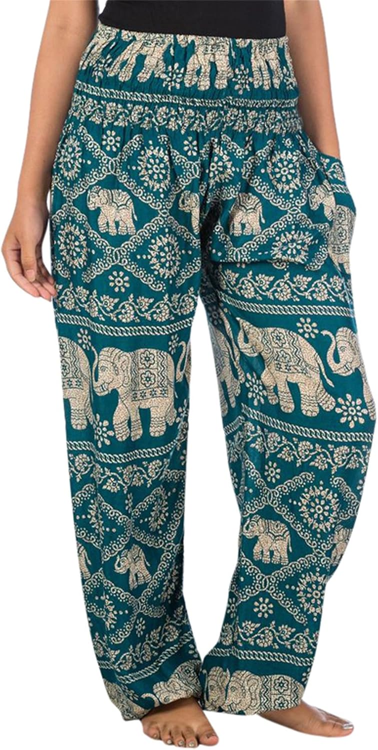 Detalle de Lofbaz harem pants for women in soft rayon – boho palazzo/yoga & lounge trousers