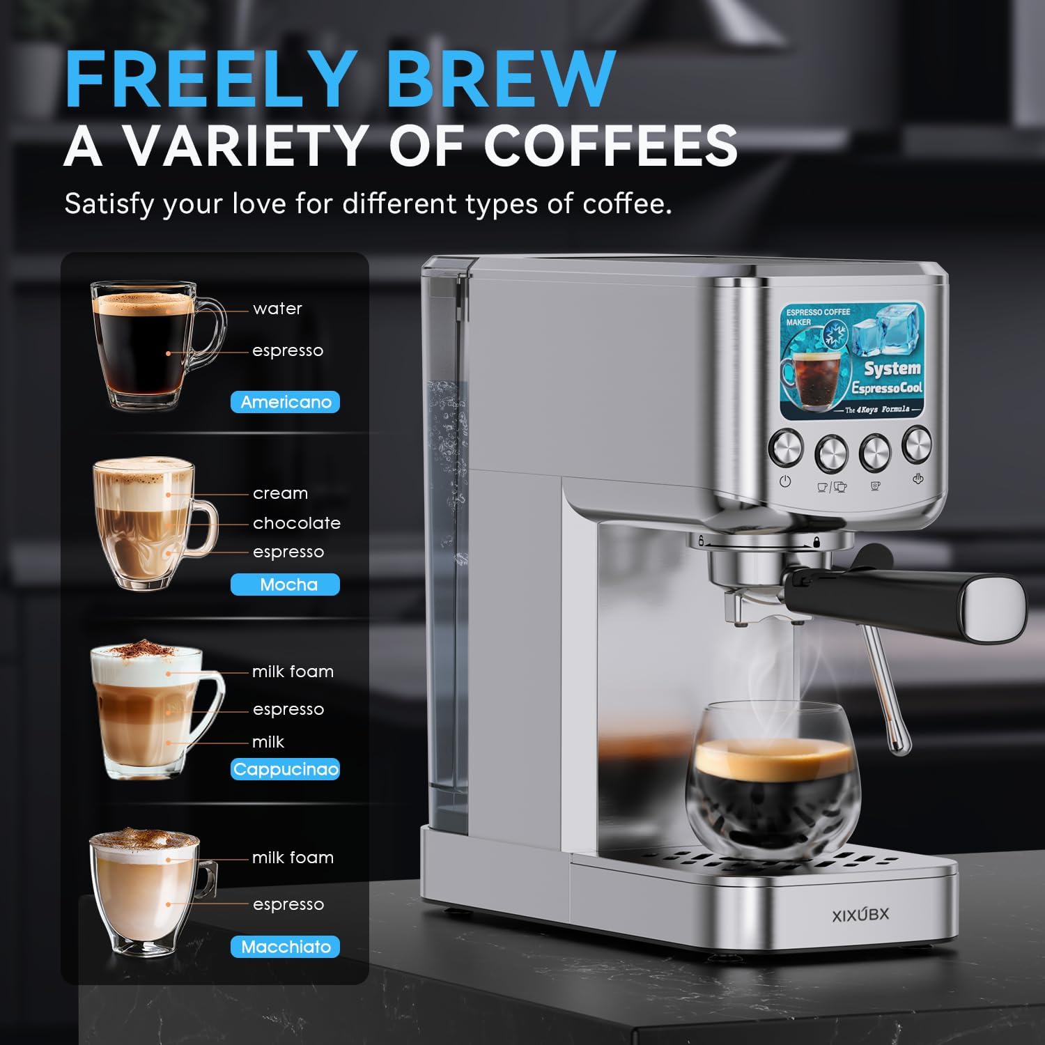 Thumbnail 6 de XIXUBX Espresso Machine 20 Bar