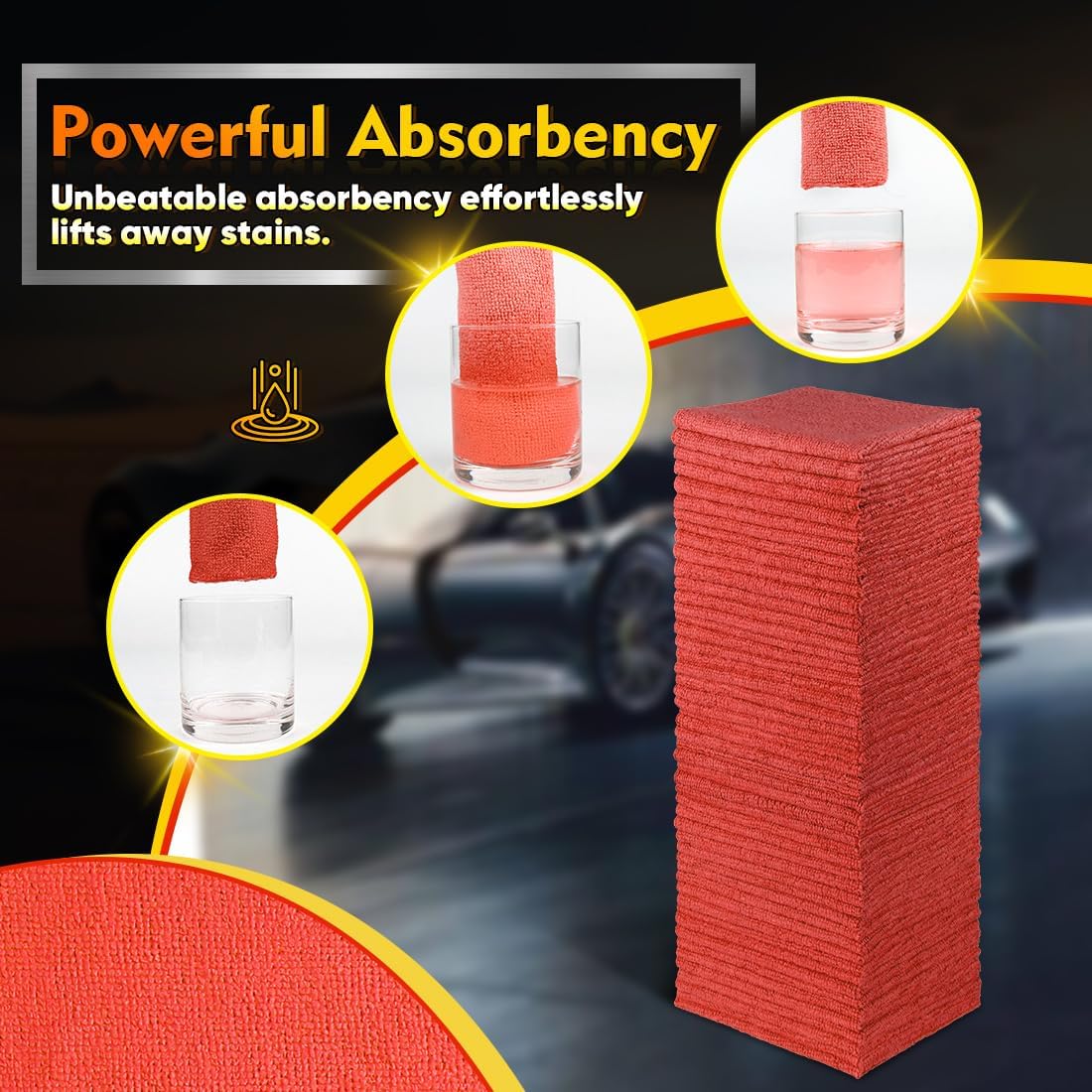 Detalle 2 de HOMEXCEL Red Shop Towels 100 Pack, 11.5×11.5 in 🧻