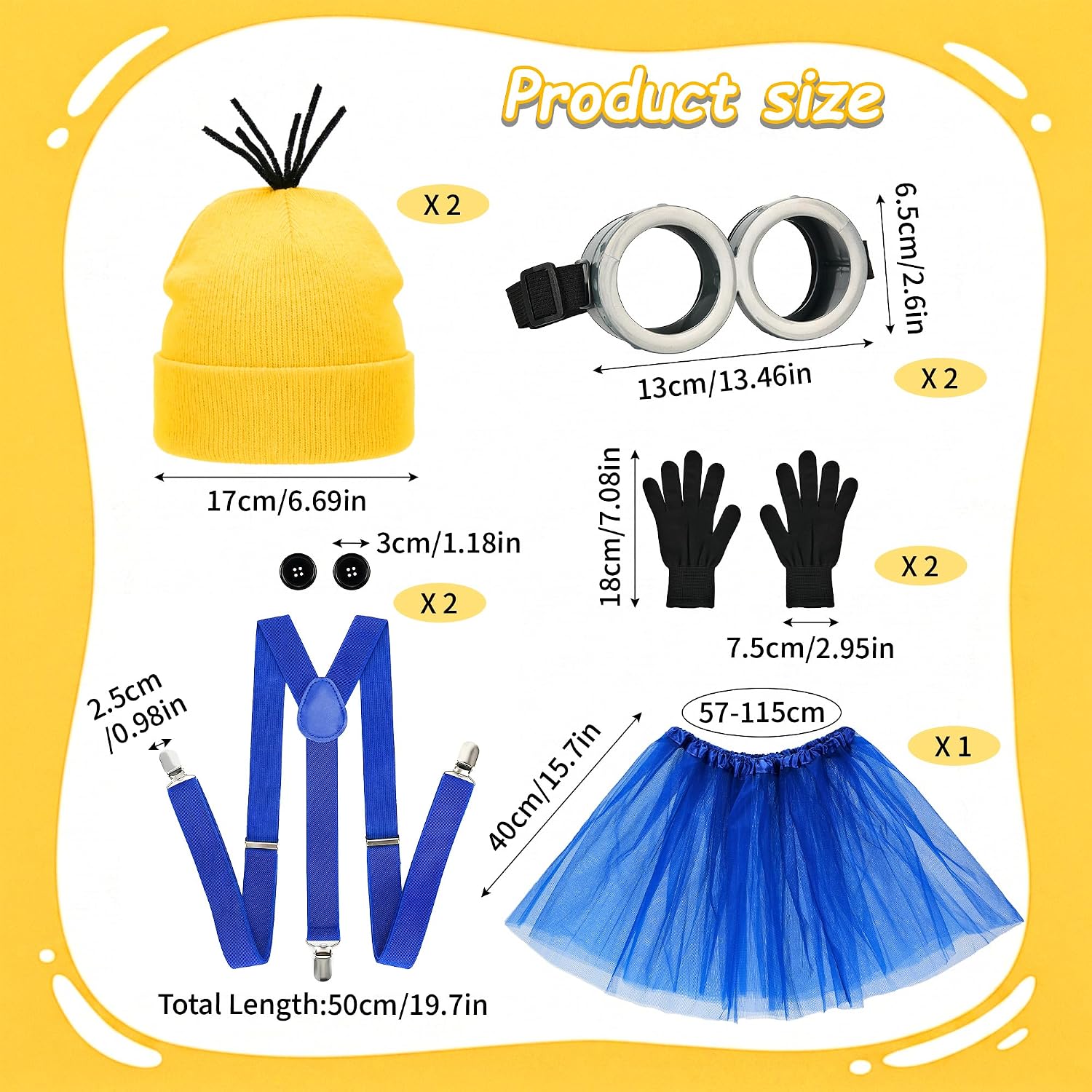 Thumbnail 6 de Rilcn Cosplay Costume Accessory Set for Adults – Complete Yellow Duo Costume