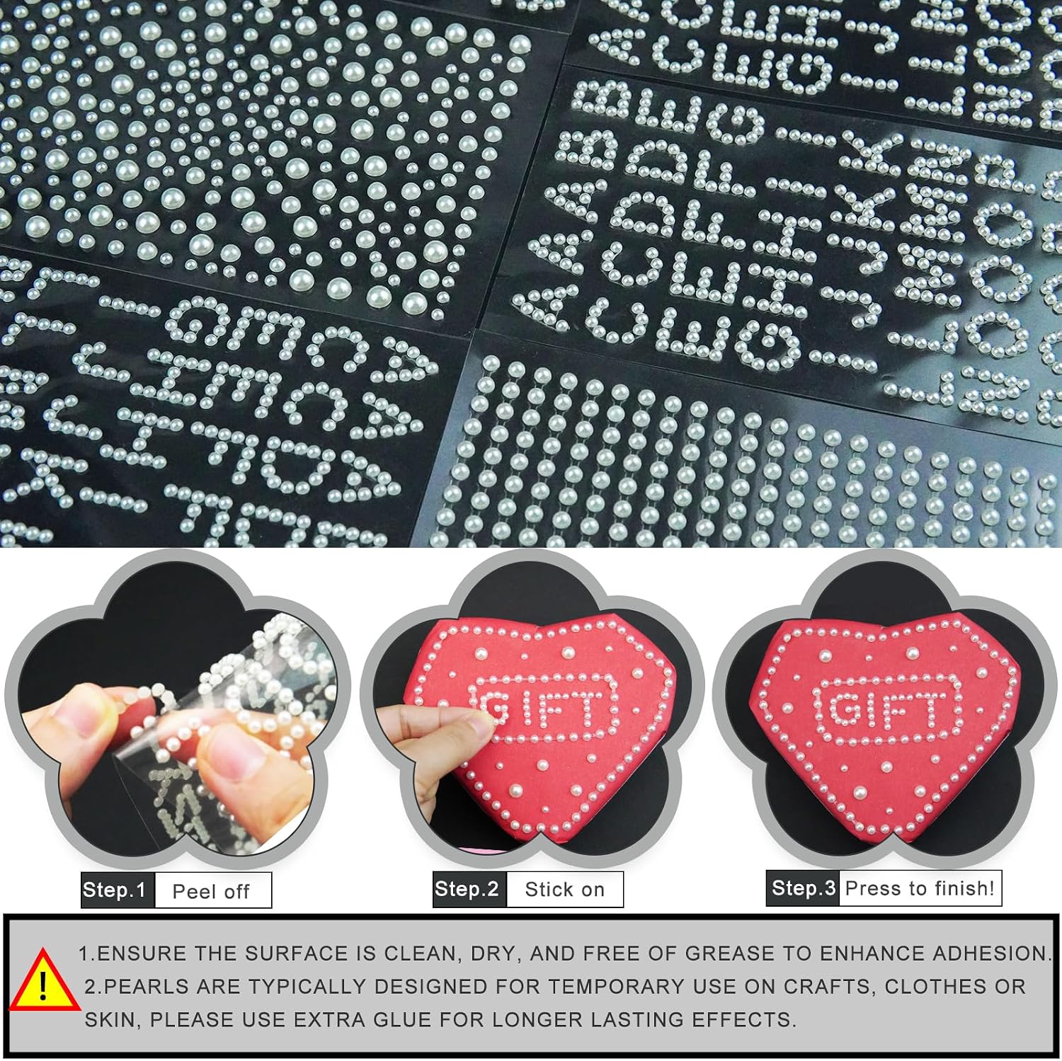 Detalle 2 de Craft Pearl Sticker Set, 570 pieces
