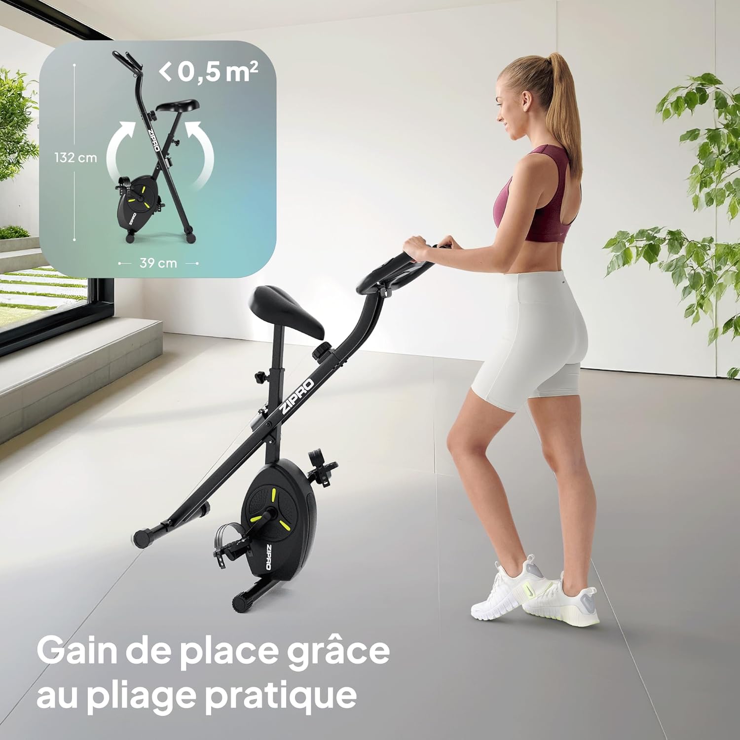 Thumbnail 5 de ZIPRO Velo D Appartement Eclipse X : vélo d’appartement pliable avec résistance magnétique et suivi Bluetooth