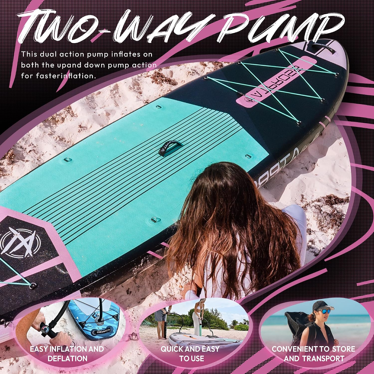 Detalle 2 de ATPROSS 11'6" x 35" Inflatable Paddle Board with Premium Accessories Kit