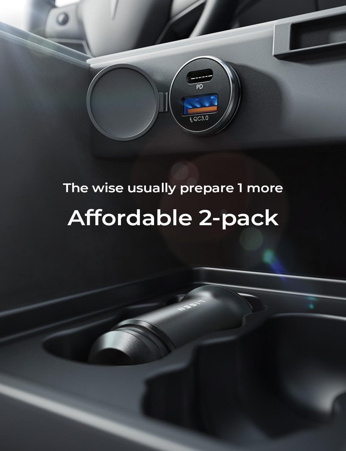 Detalle 1 de LISEN USB-C car charger, metal