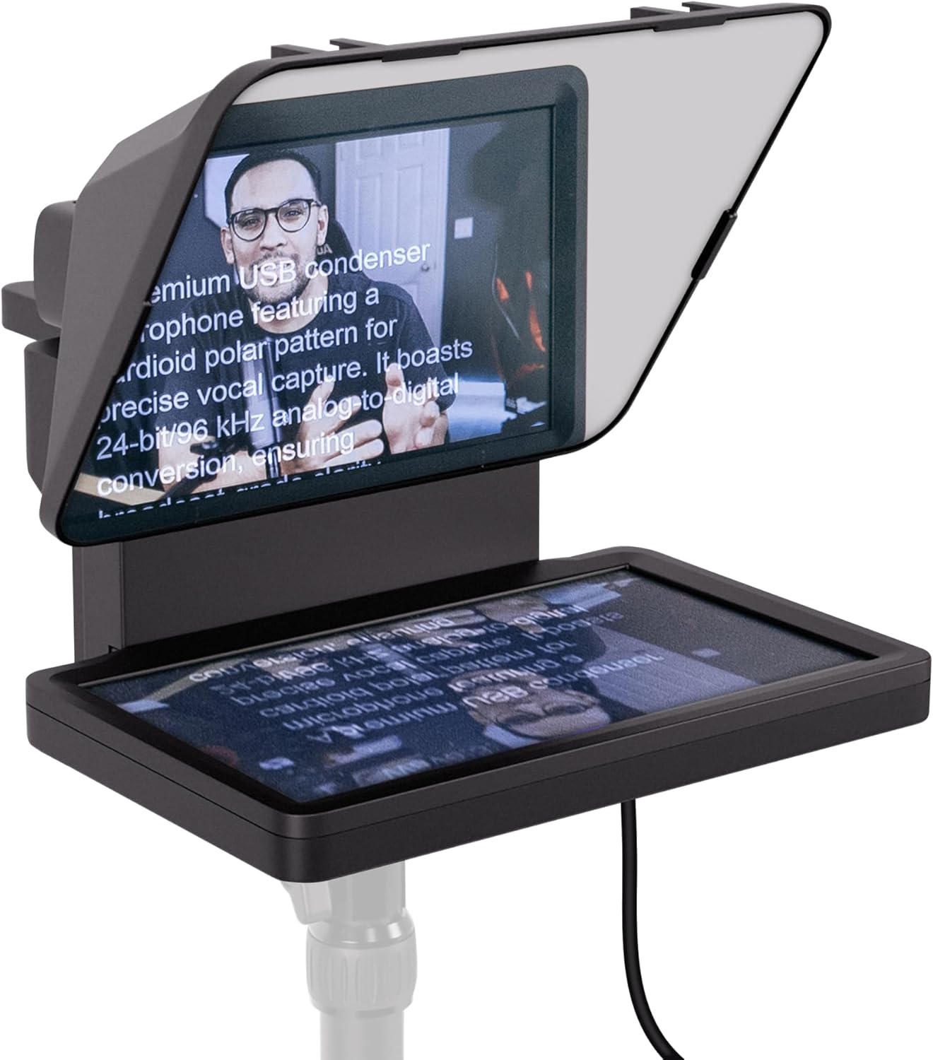 Elgato Prompter – Teleprompter mit integriertem Bildschirm (1920 x 1080) für YouTube, Twitch, Zoom, Teams & Streaming-Setups