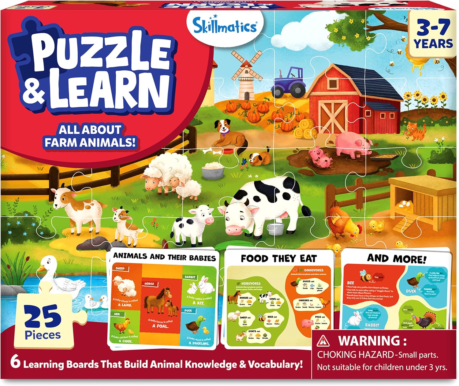 Detalle de Skillmatics Farm Animal Puzzle, 25-Piece
