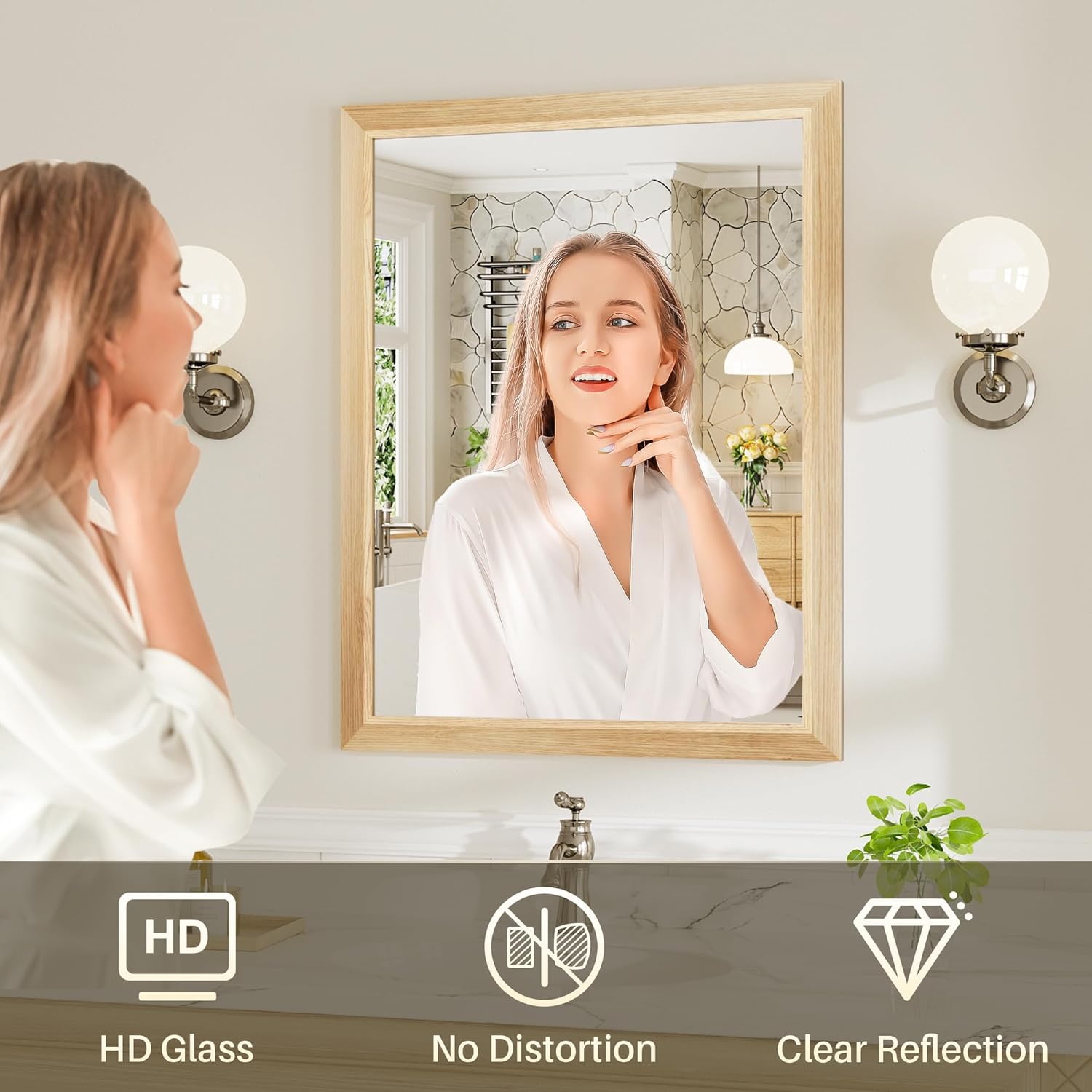 Thumbnail 5 de 36x36 Bathroom Mirror, anti-rust metal frame