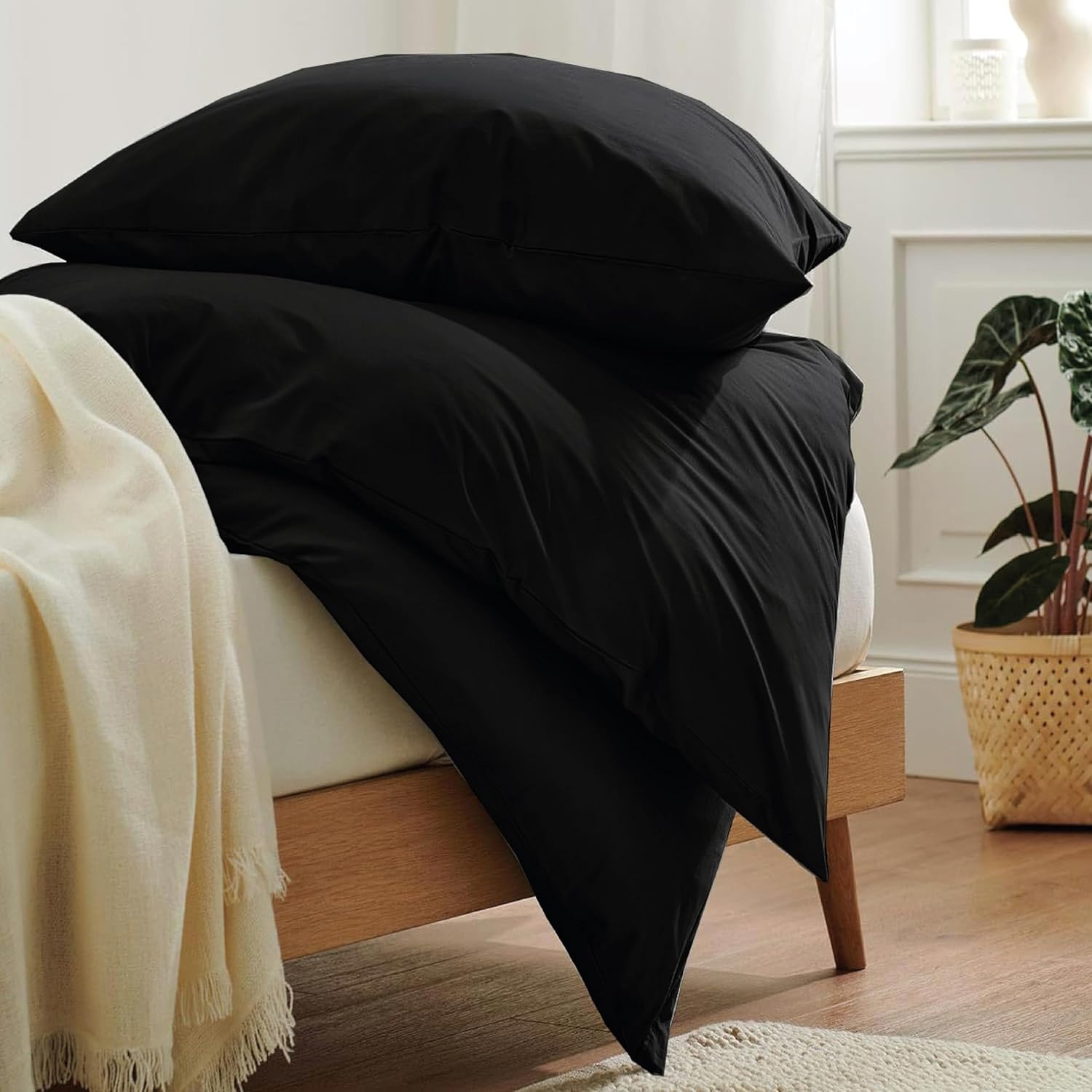 Thumbnail 3 de REHAN & CO Double Duvet Cover Set Black