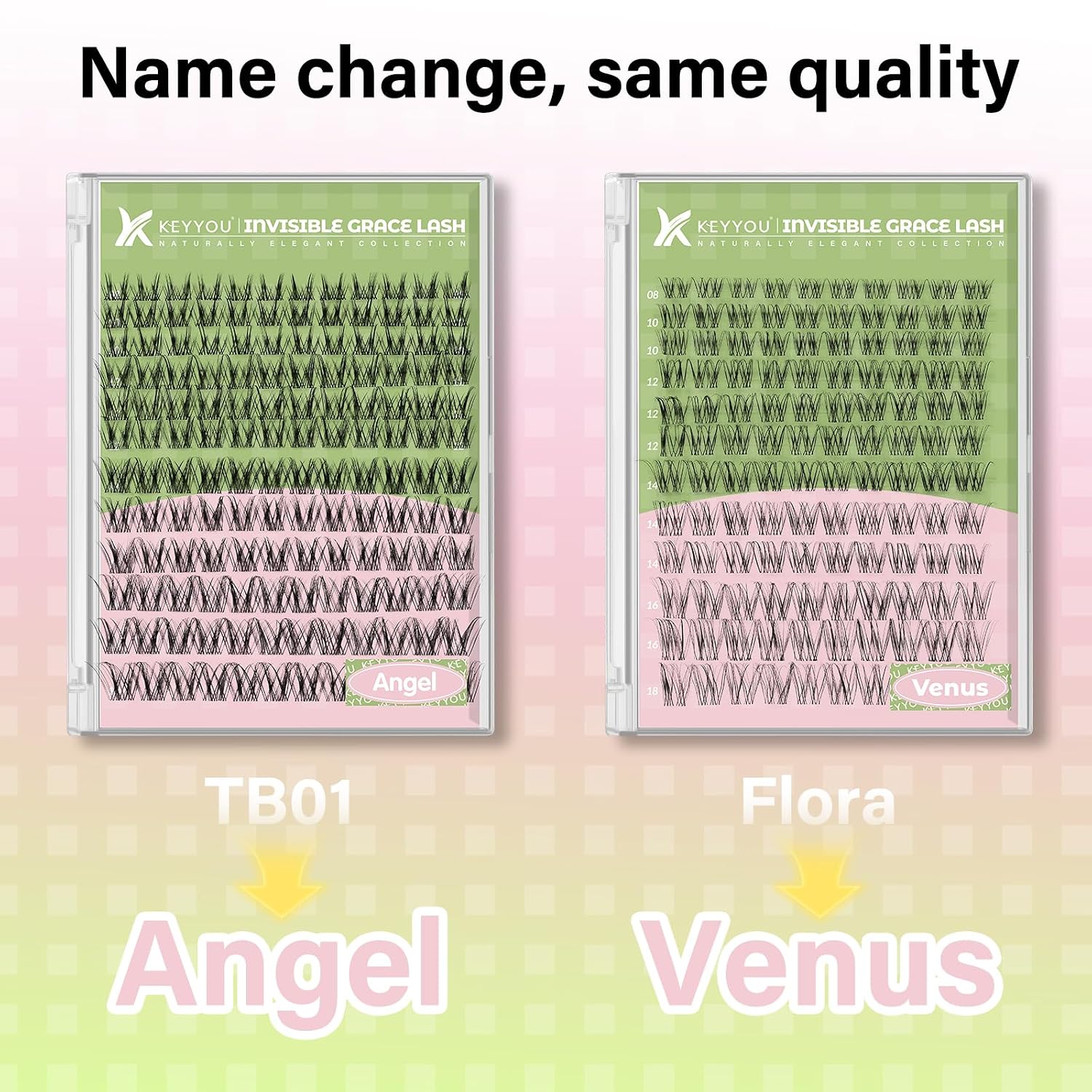Thumbnail 6 de KEYYOU Angel lash Clusters Kit (D Curl, 144 pcs) Invisible Band Wispy Lash Extension Kit for DIY