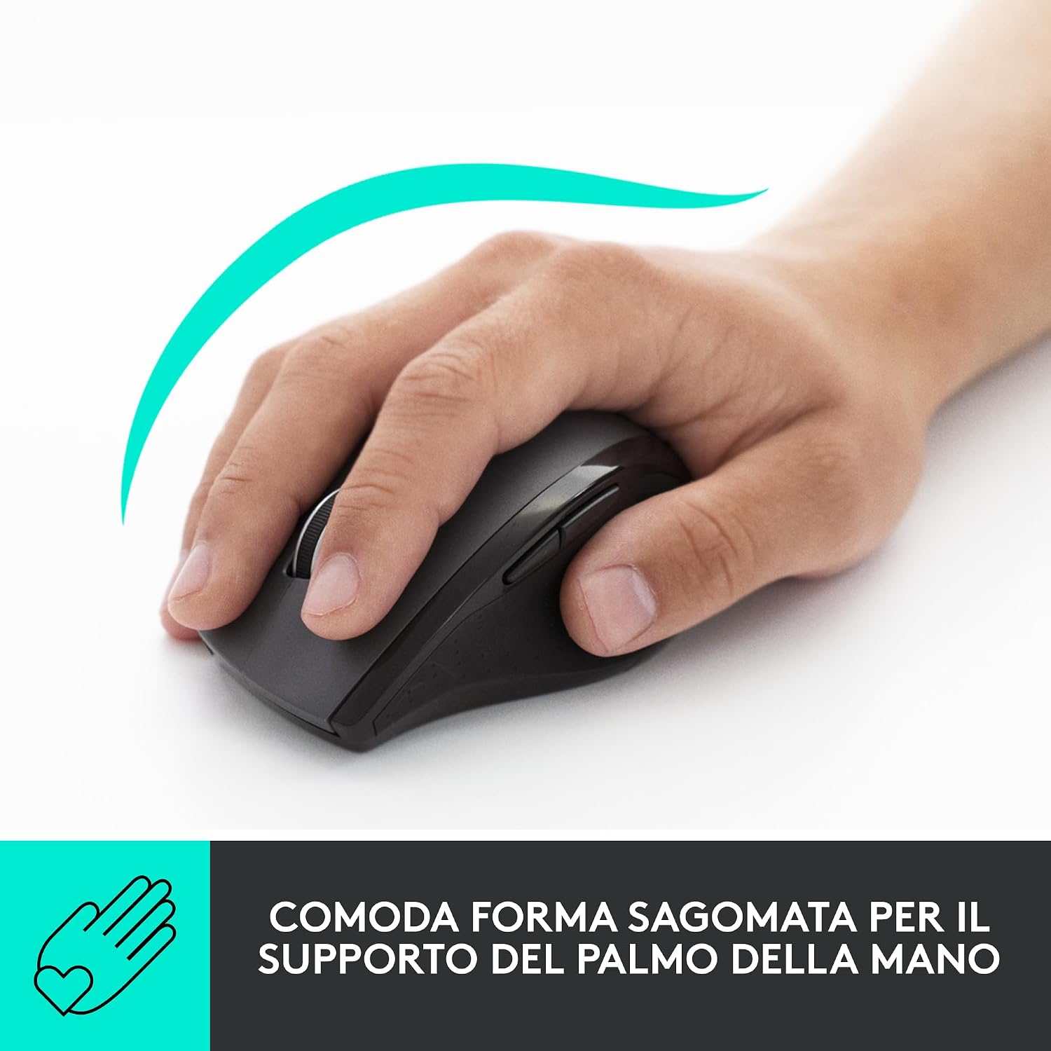 Detalle 2 de Logitech M705 Marathon Mouse Wireless con ricevitore Unifying: autonomia da 3 anni, 5 tasti programmabili e scorrimento ultraveloce