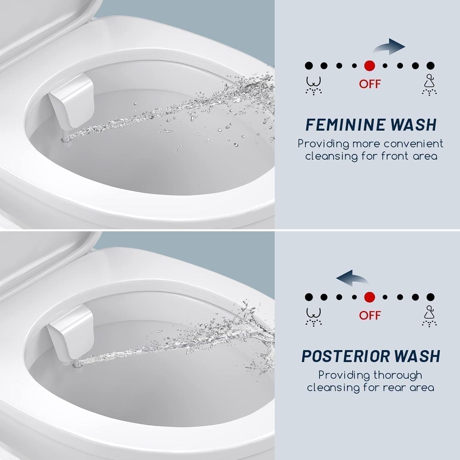 Thumbnail 2 de PENDEJATO Inserto per bidet ultra sottile per WC – due ugelli, pressione regolabile e installazione rapida