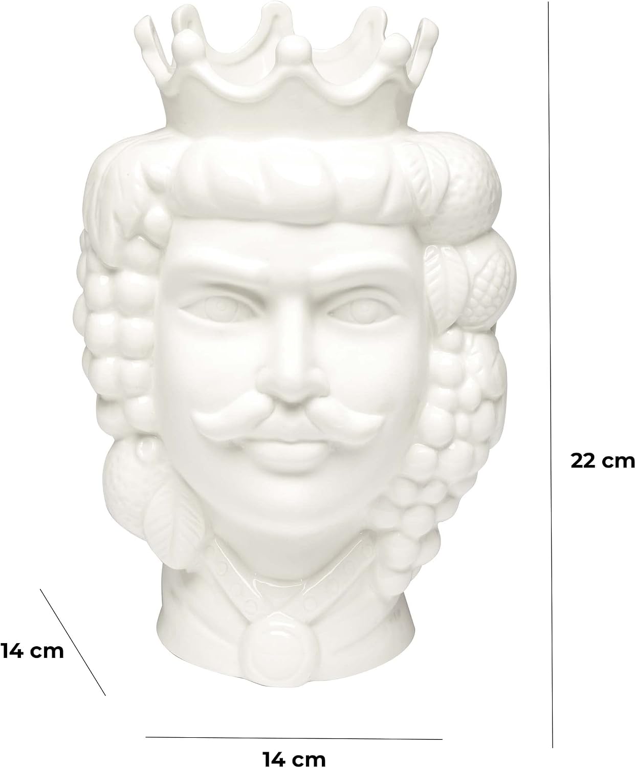 Detalle 2 de Baroni Home Vase en Forme de Tête de Moro – Porcelaine, 14x14x22 cm