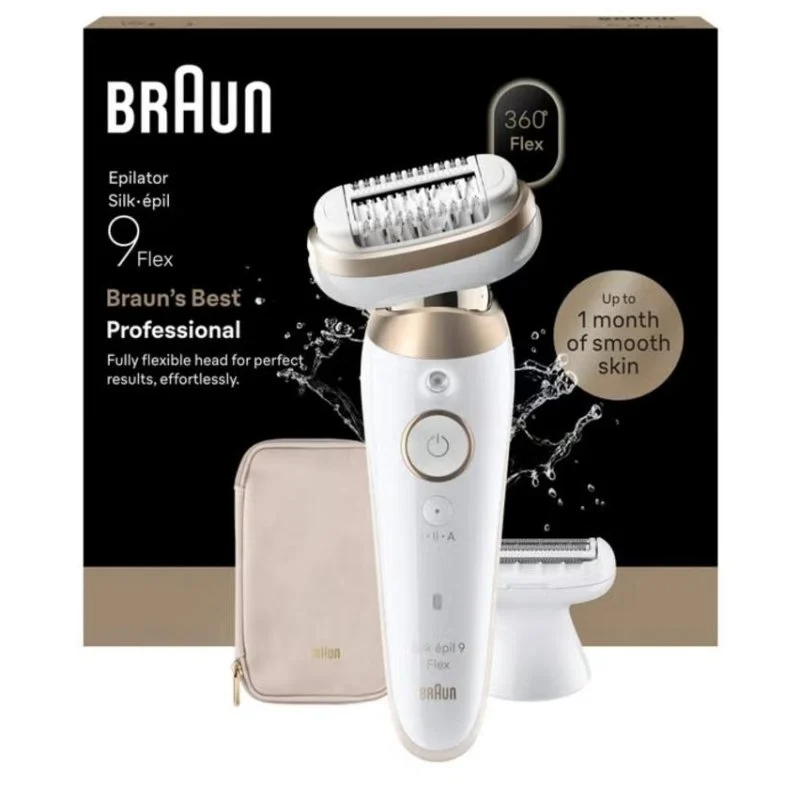 Braun Silk-épil 9 Flex 9-060: depiladora inalámbrica con 40 pinzas y uso en seco o húmedo