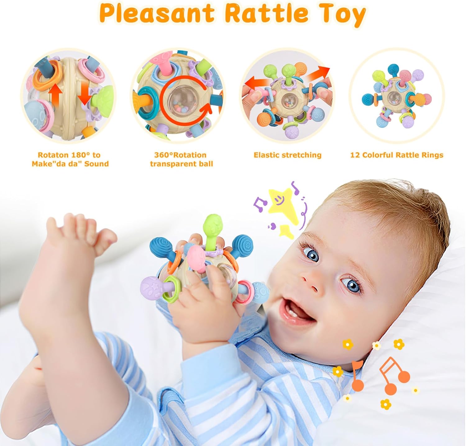 Thumbnail 3 de Baby Montessori Sensory Teething Ball 3.7in