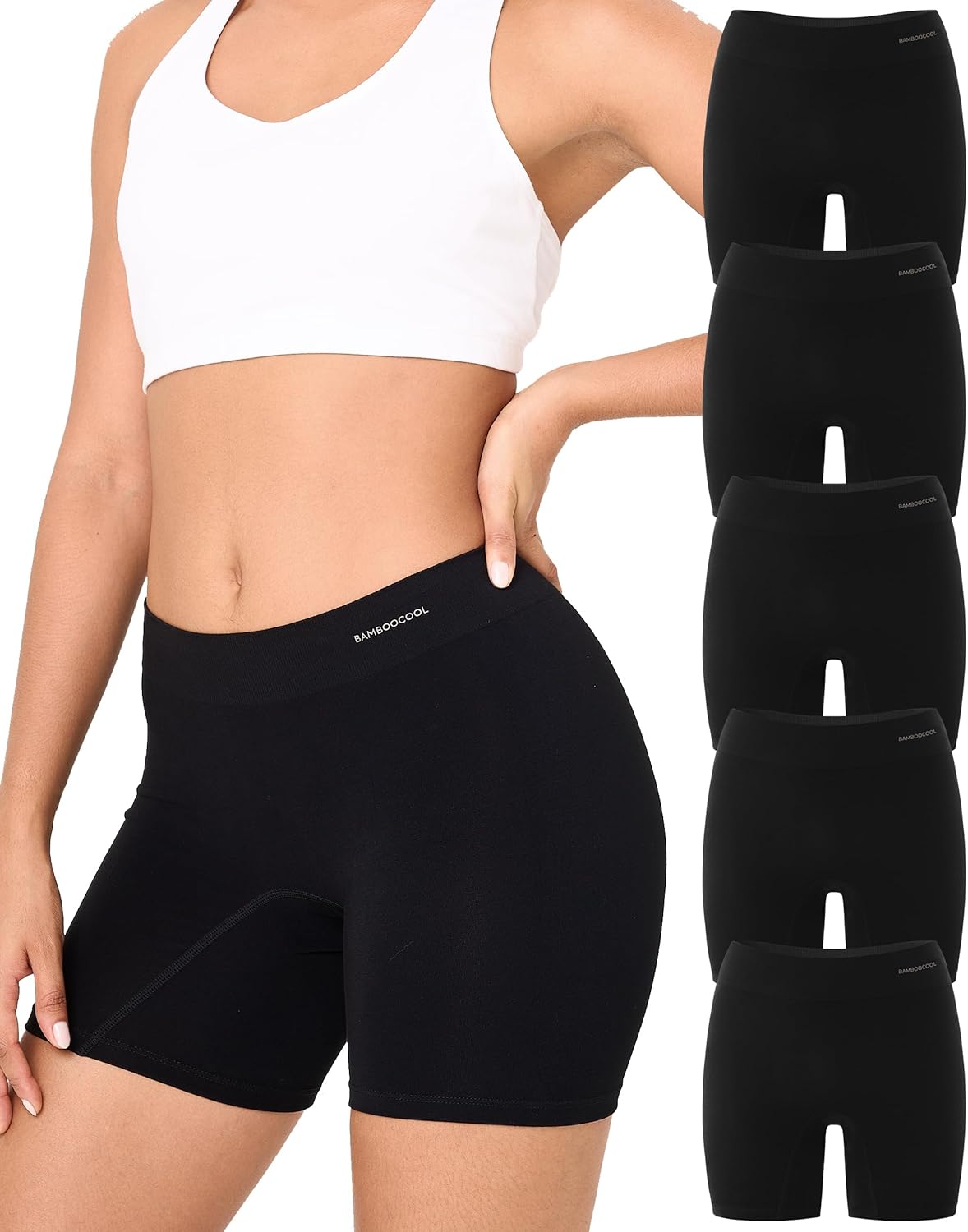 BAMBOO COOL Womens Boyshorts 5-Pack underwear 🩲
