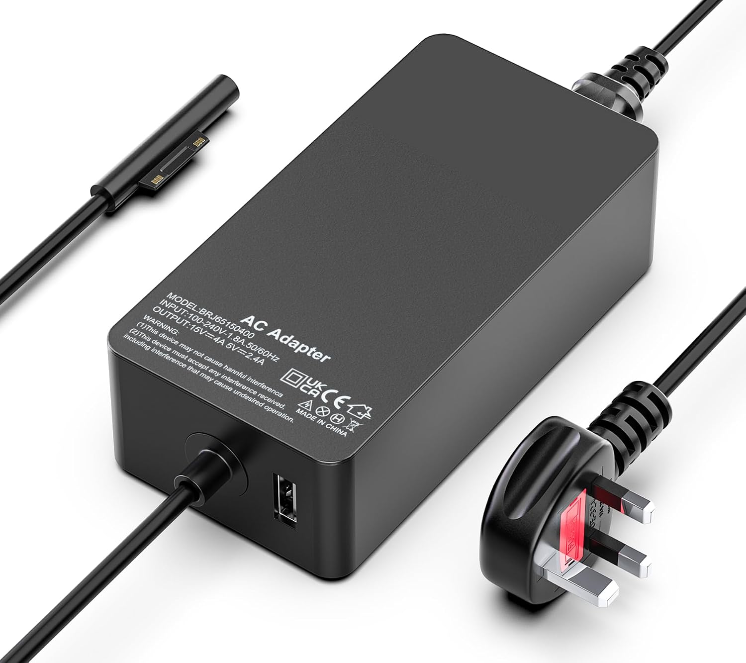 Detalle de 65W Surface Pro & Surface Laptop Charger (Non-Original) – Compatible Across Surface Pro 3–11, Surface Go 1–4, Surface Laptop Series