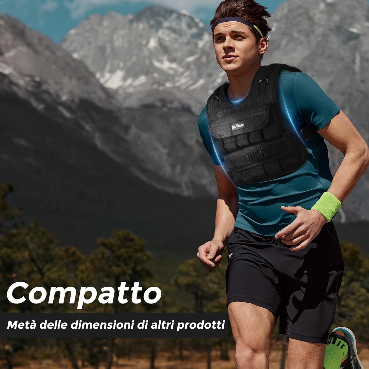 Detalle 2 de DH FitLife Gilet lesté réglable 10/20 kg compact et stable (weighted vest) pour musculation