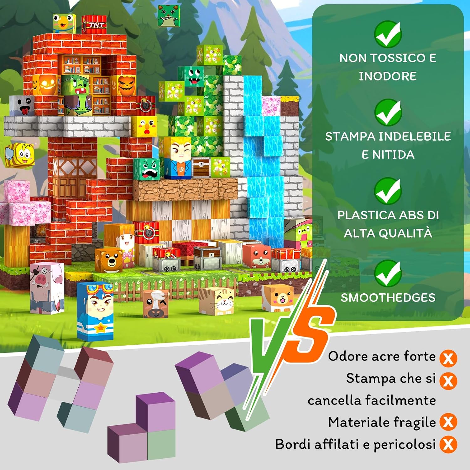 Detalle de Crifeton Costruzioni Magnetiche per Bambini 330 PCS – Blocchi Magnetici 2 cm per 3+ | Montessori