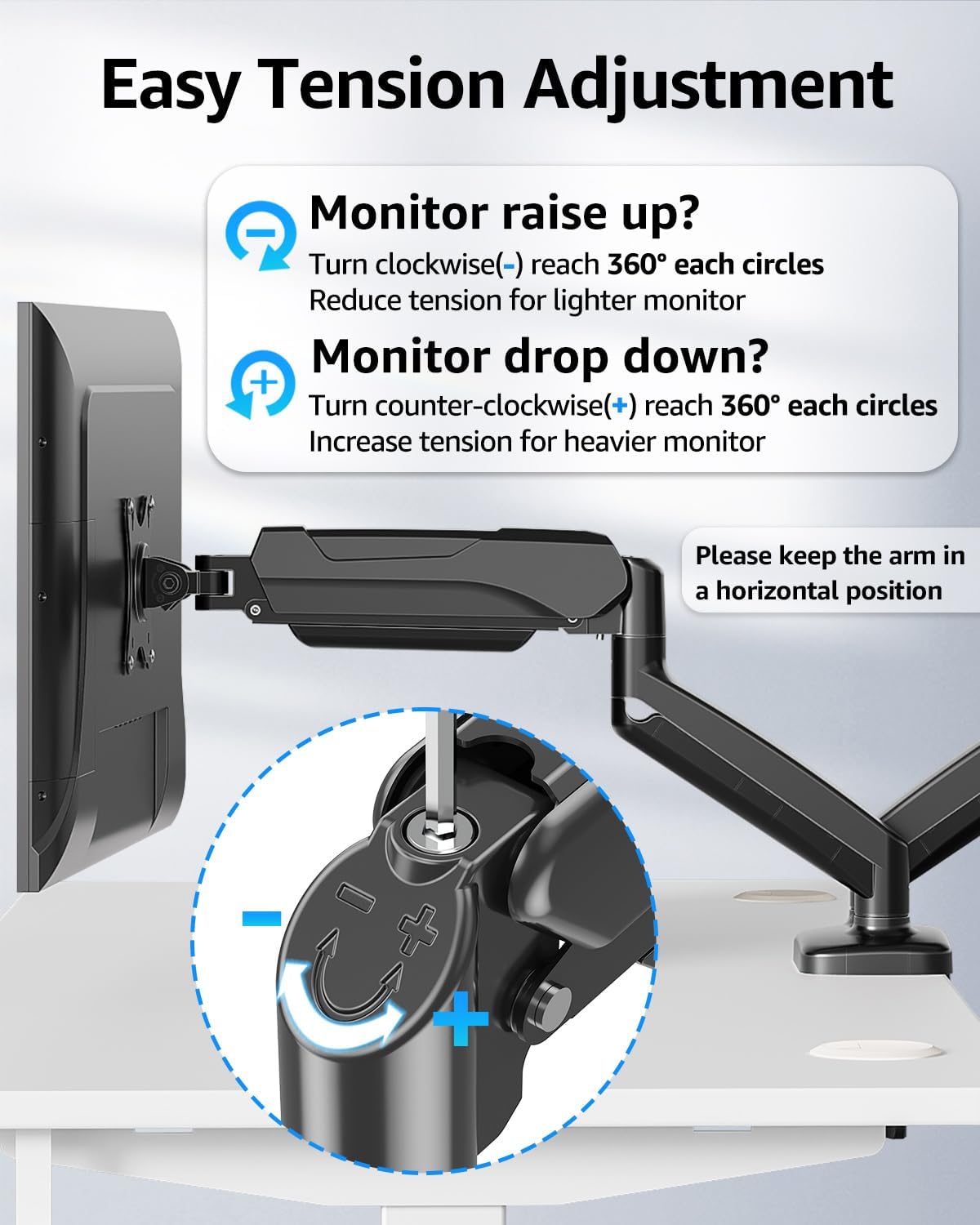 Detalle de MOUNTUP Dual Monitor Stand for 32-Inch Screens