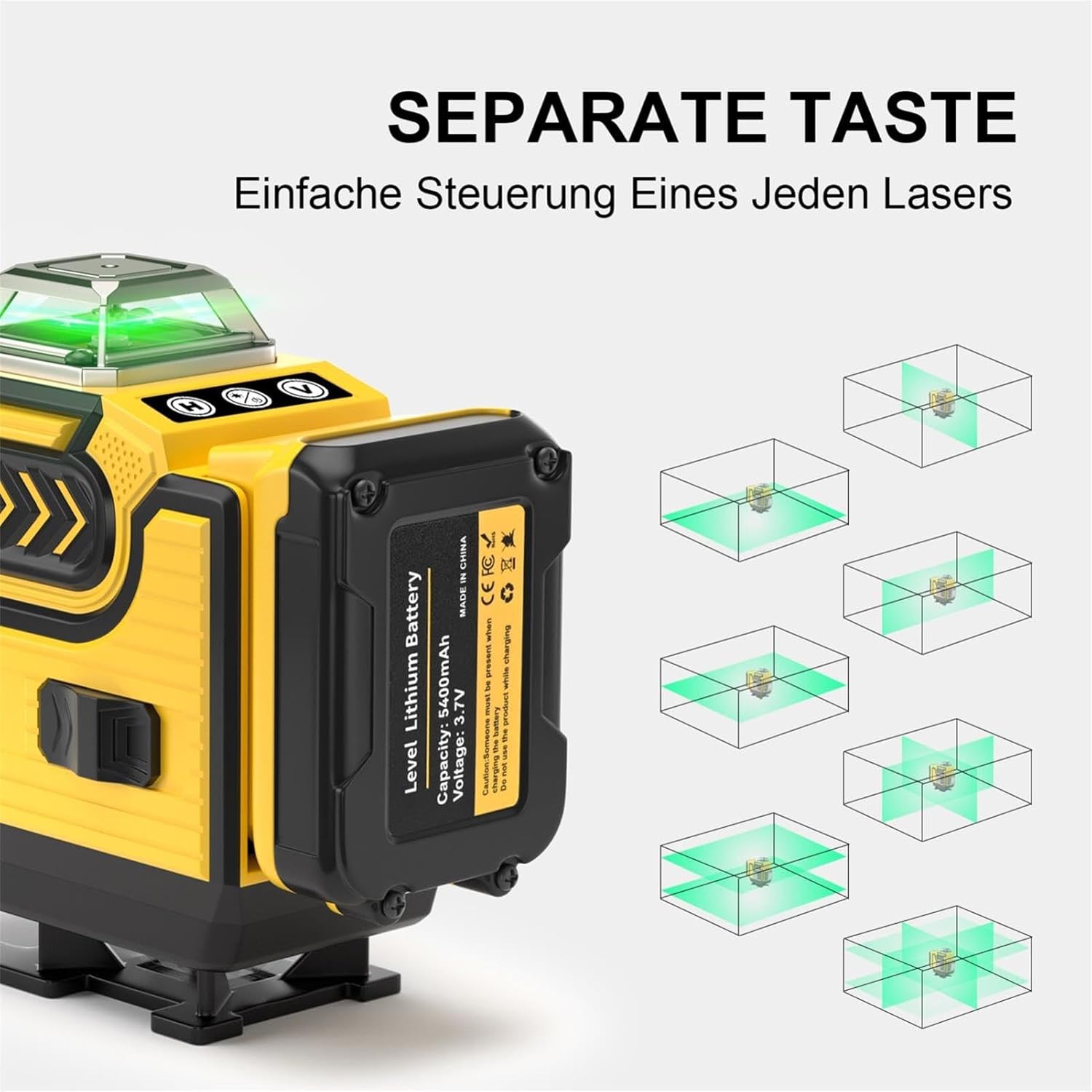 Detalle de cjumel 4D Kreuzlinienlaser 4×360° mit Stativ