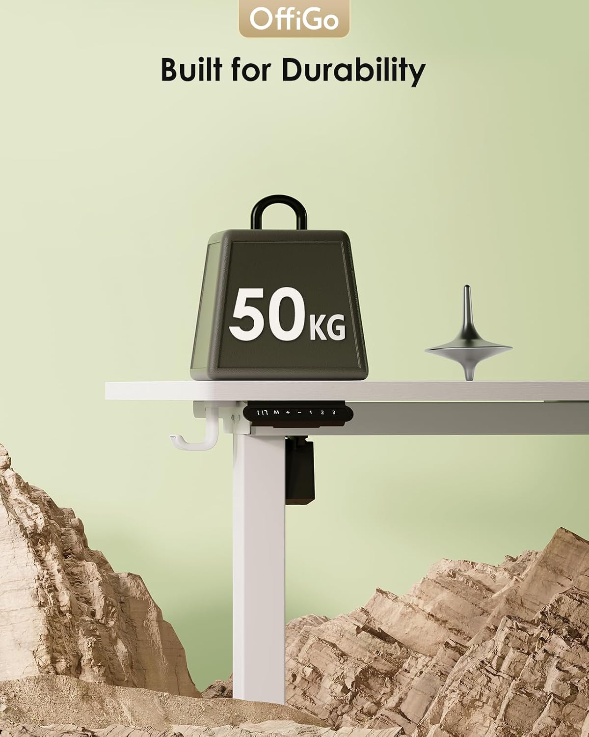 Thumbnail 5 de OffiGo Standing Desk (80cm) Electric Sit Stand Desk with 3 Memory Heights, White