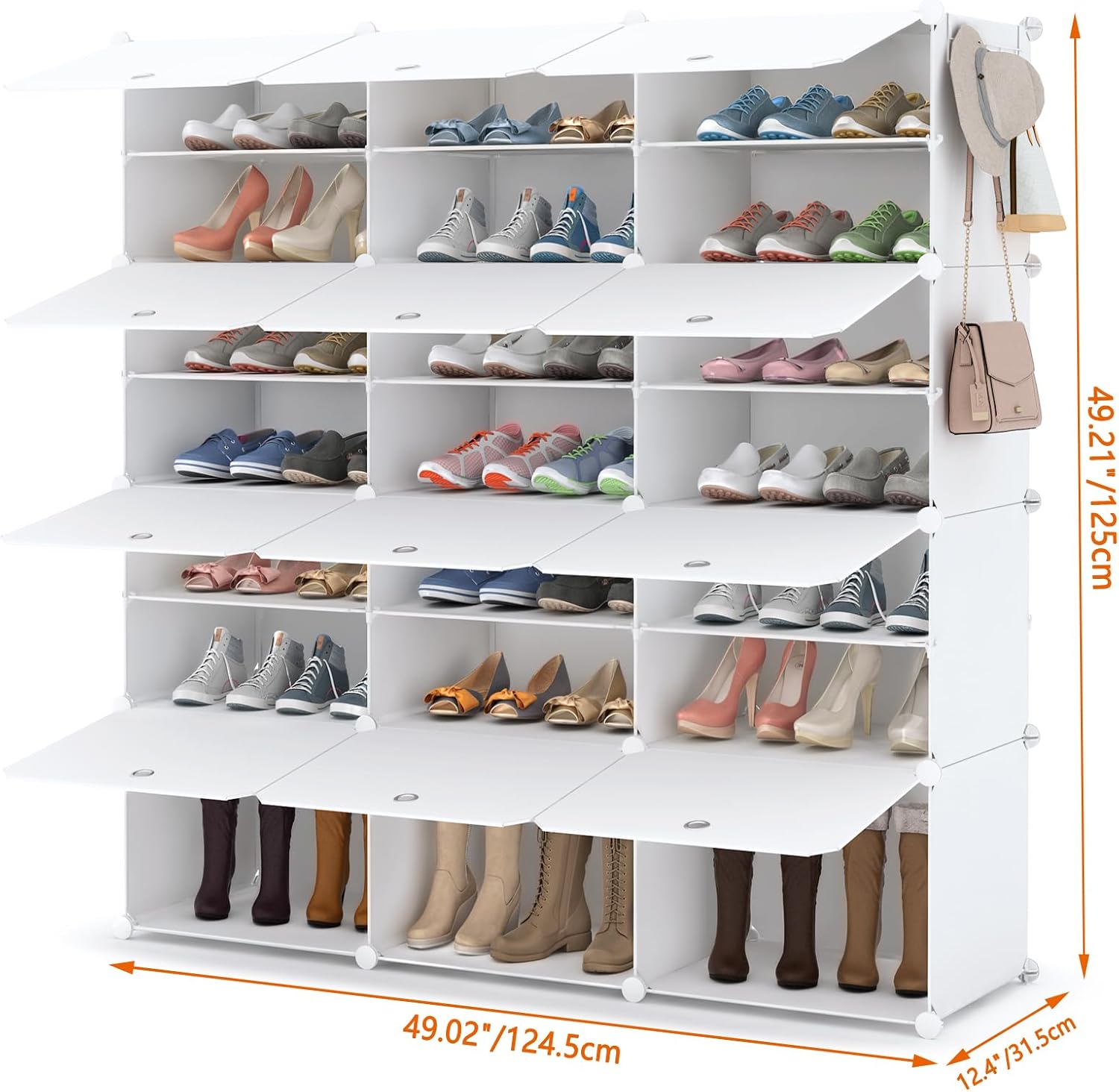 Detalle de HOMIDEC Shoe Rack, 48-Pair Modular Cabinet