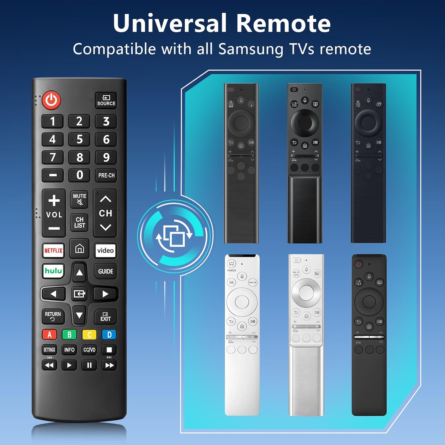 Detalle de Replacement for Samsung TV Remote BN59-01315A (Pack of 2) – Universal, No-Setup Smart TV Remote