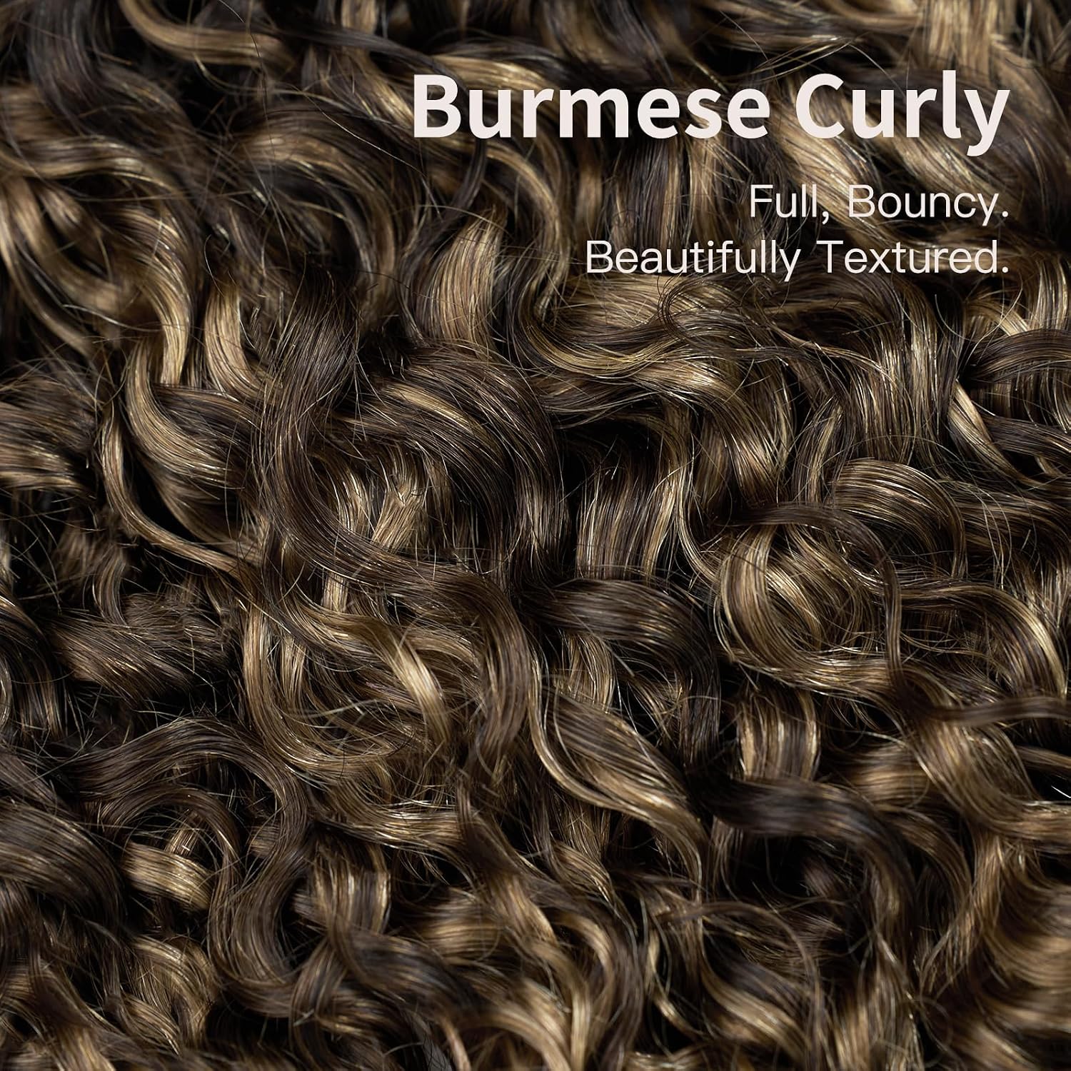 Detalle de ASHINE Burmese curly hair bundles 300g