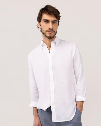 Detalle 2 de El Ganso Camisa Lino Garment Dyed Button Down Blanco — análisis práctico de compra